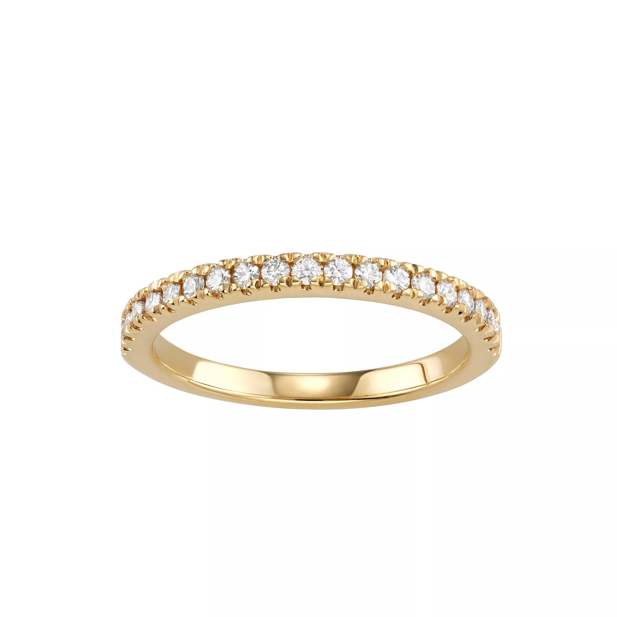 Charles & Colvard 14k Gold 1/3 Carat T.W. Lab-Created Moissanite Wedding Band, Women's, Size: 5, Yellow Product Image