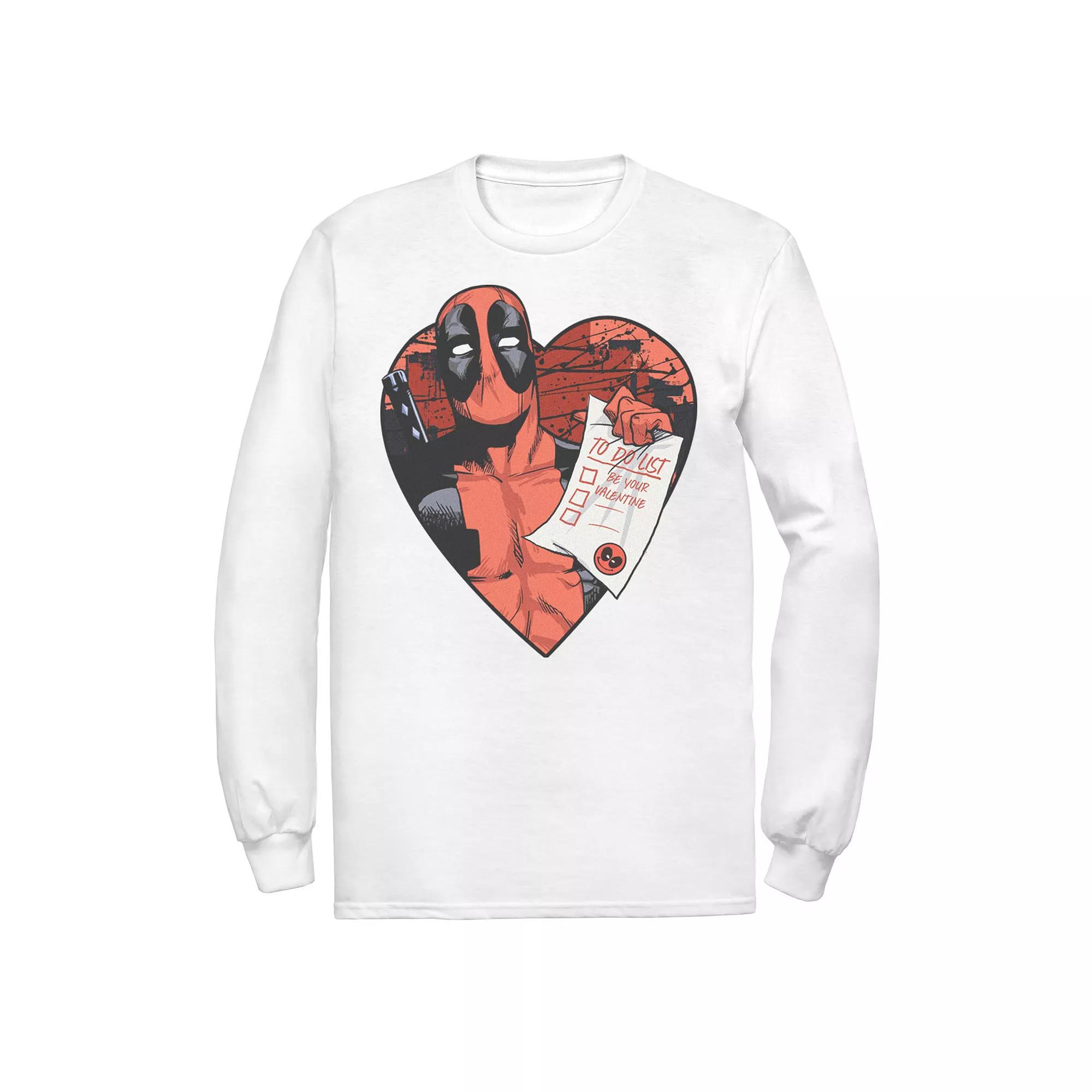 Men's Marvel Deadpool To Do List You Valentine's Tee, Size: 3XL, White Product Image