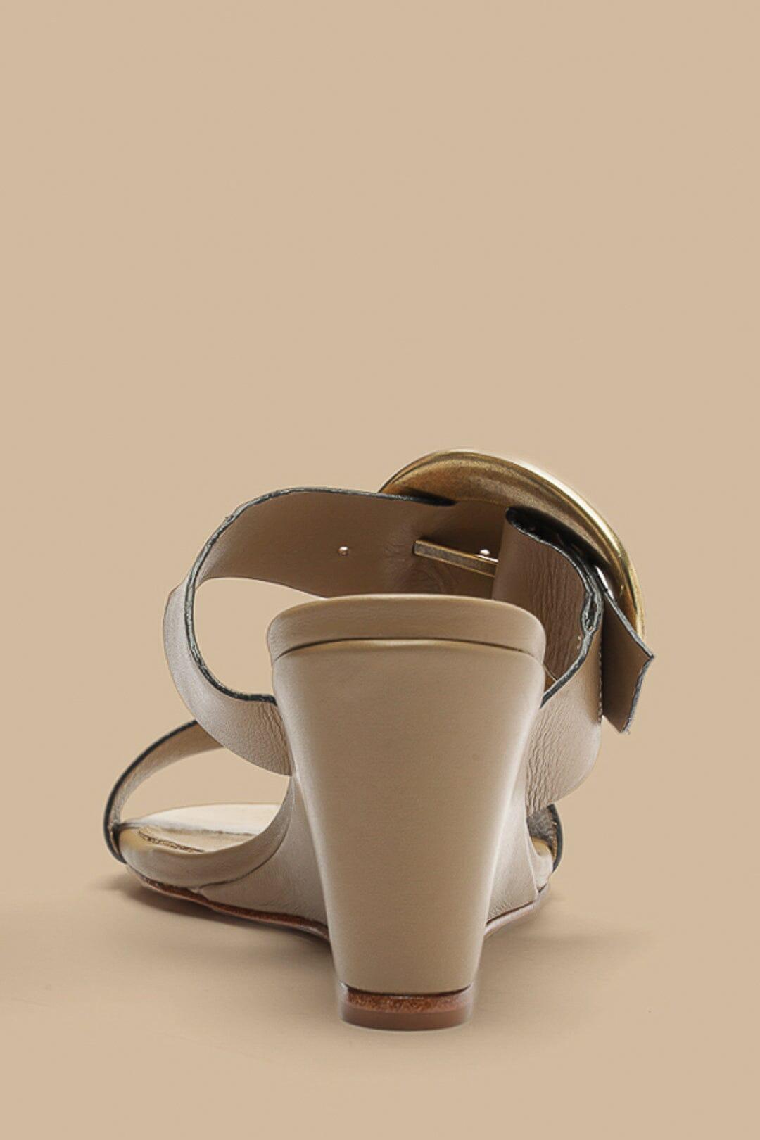 Mocha Buckle Wedge Sandal Product Image