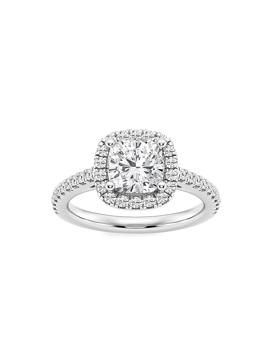 Womens Platinum & Cushion-Cut Lab-Grown Diamond Halo Ring/1.30-3.60 TCW Product Image