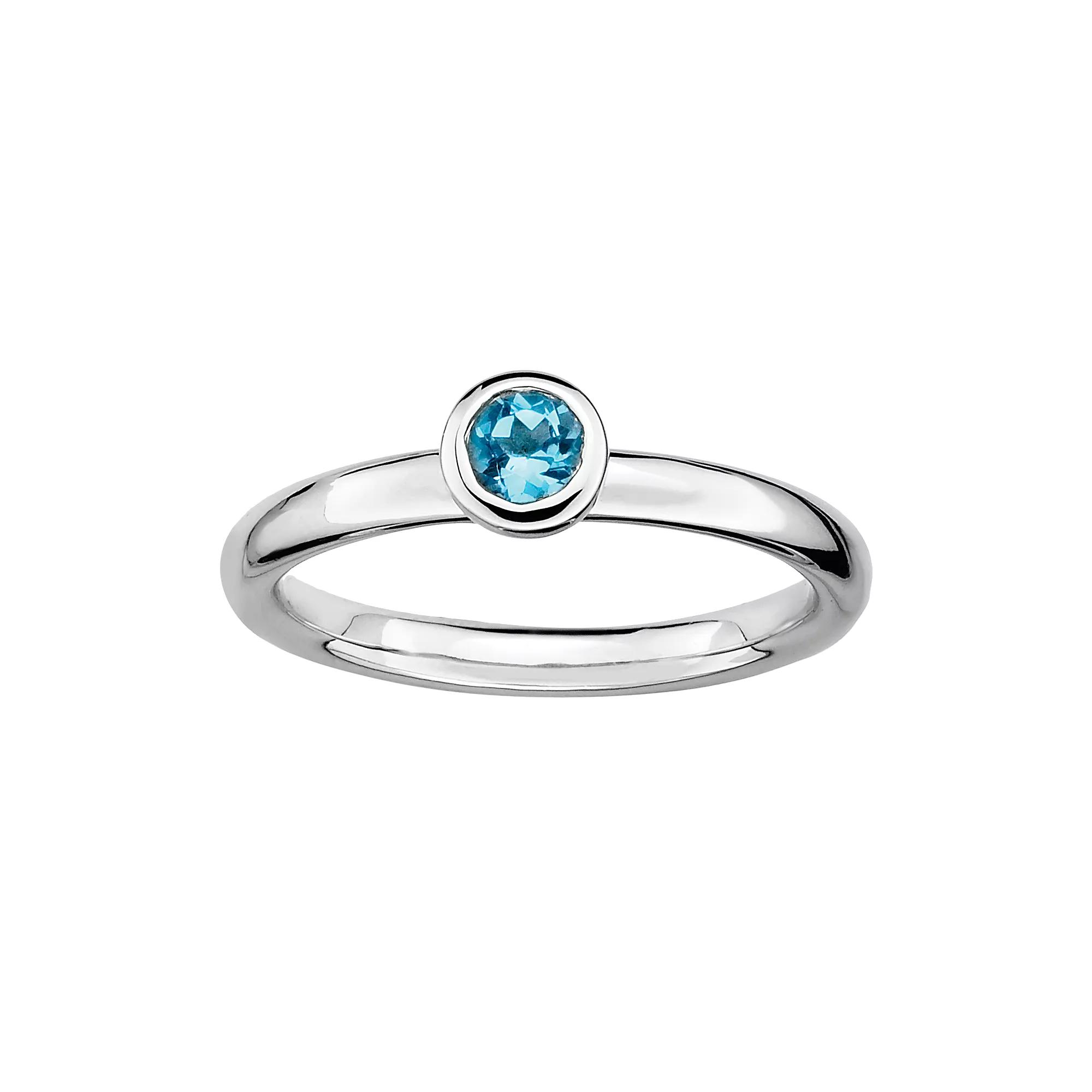 Stacks & Stones Sterling Sterling Silver Blue Topaz Stack Ring, Women's, Size: 5 Product Image