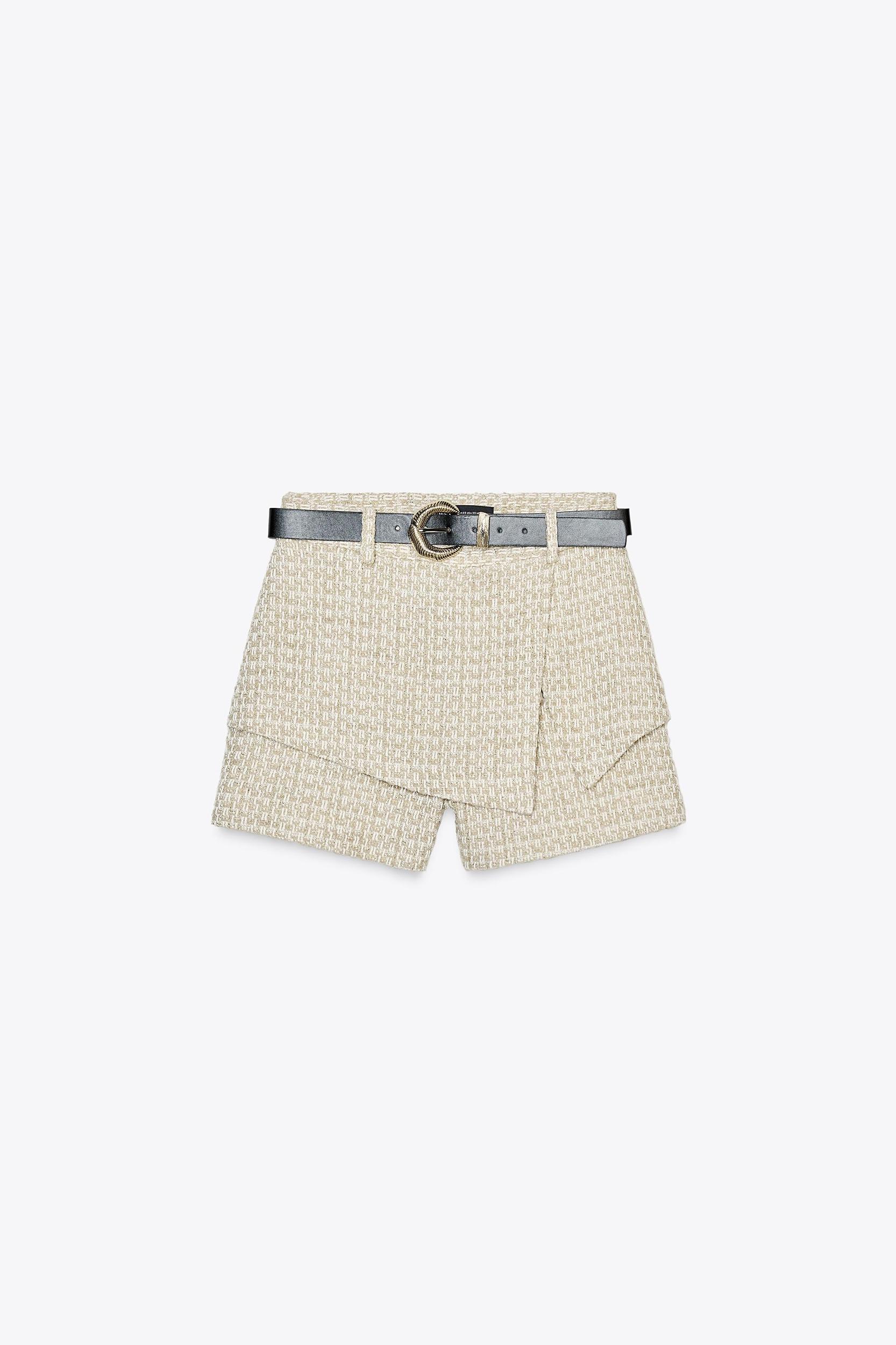 BELTED TEXTURED SKORT Product Image
