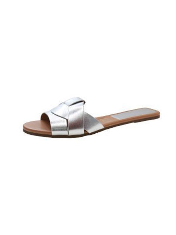 Hollow Open Toe Split-Joint Slippers Product Image