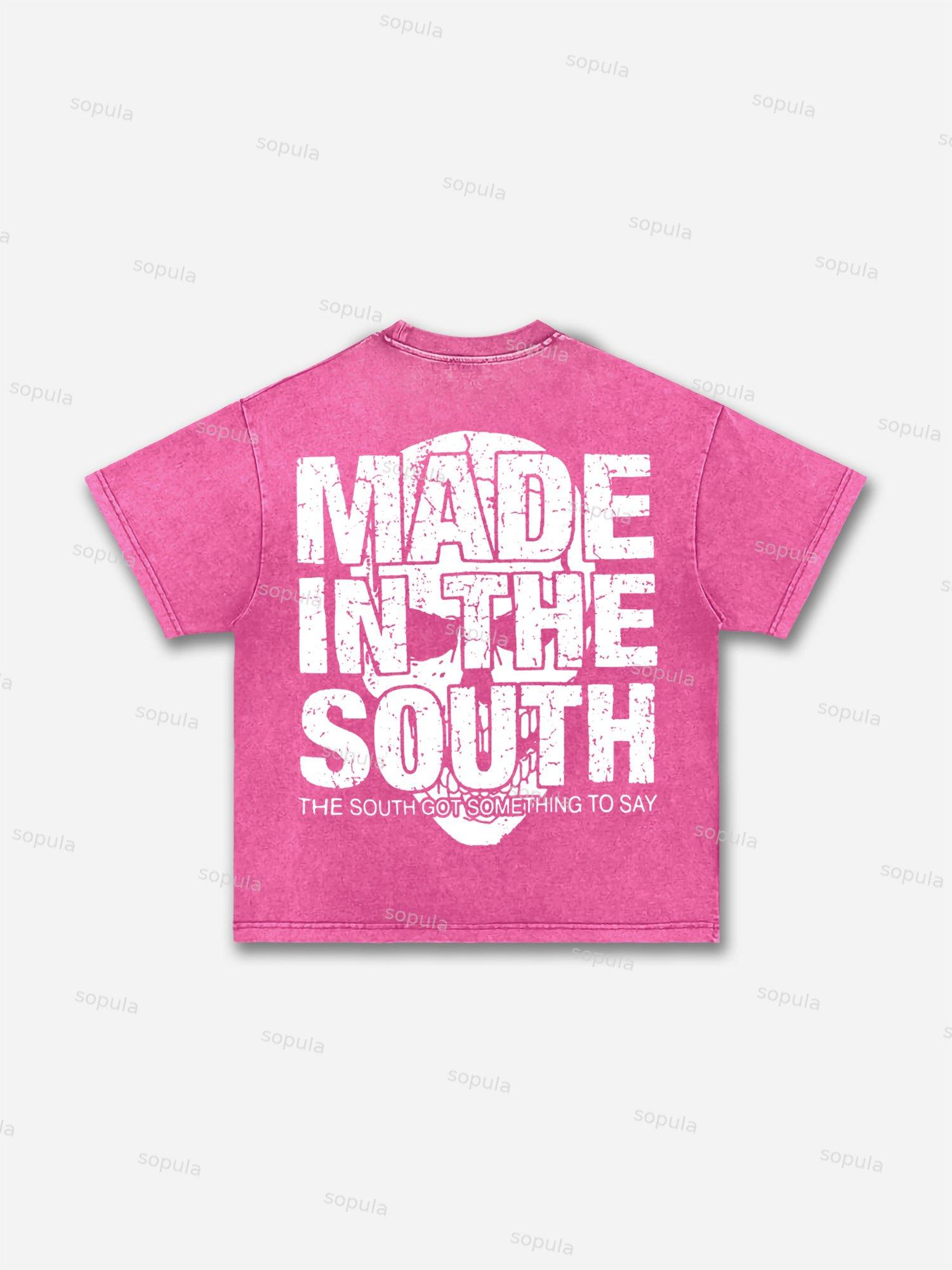 South 3：16 Placard Graphic Acid Wash T-shirt Product Image