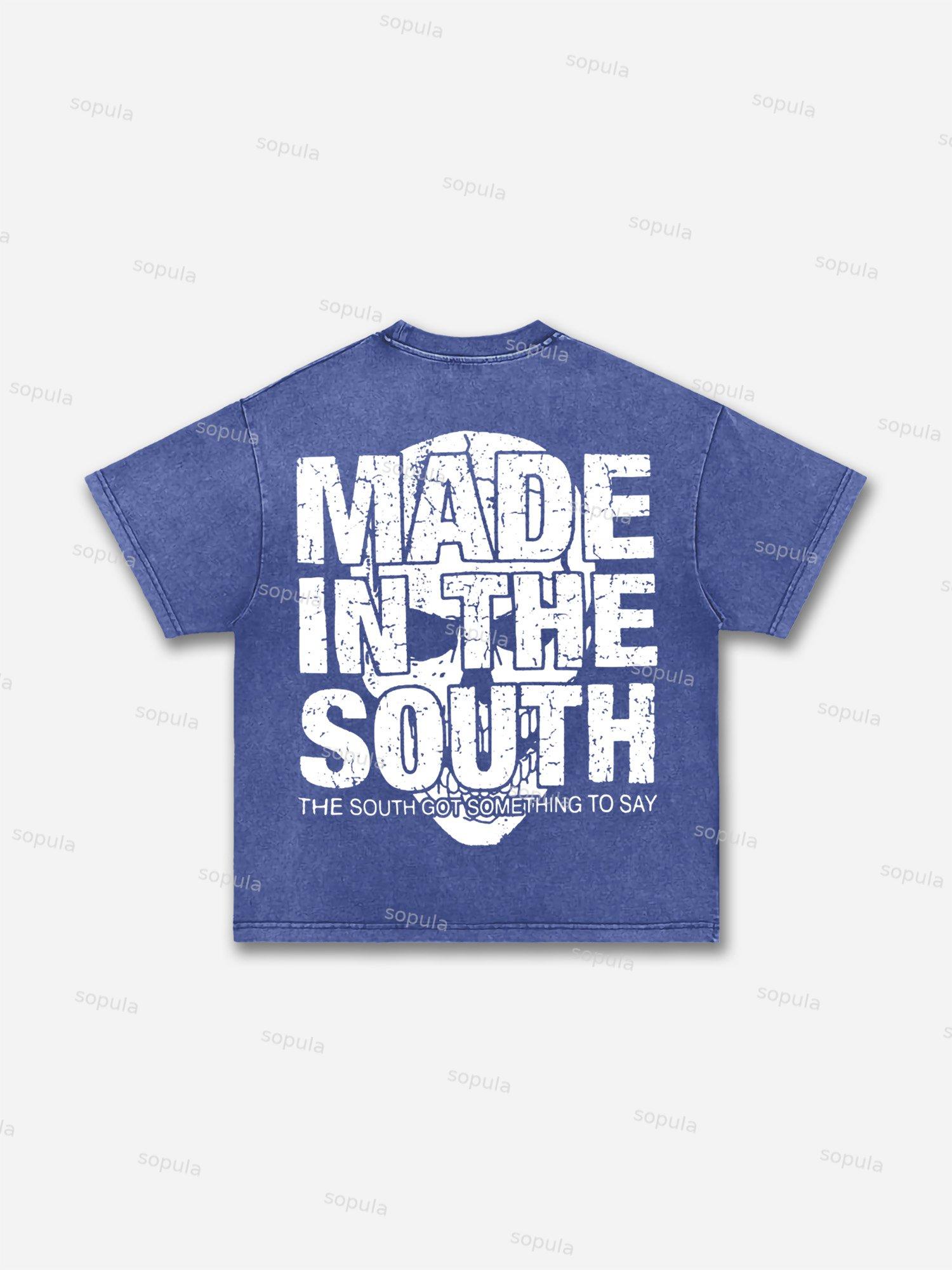 South 3：16 Placard Graphic Acid Wash T-shirt Product Image