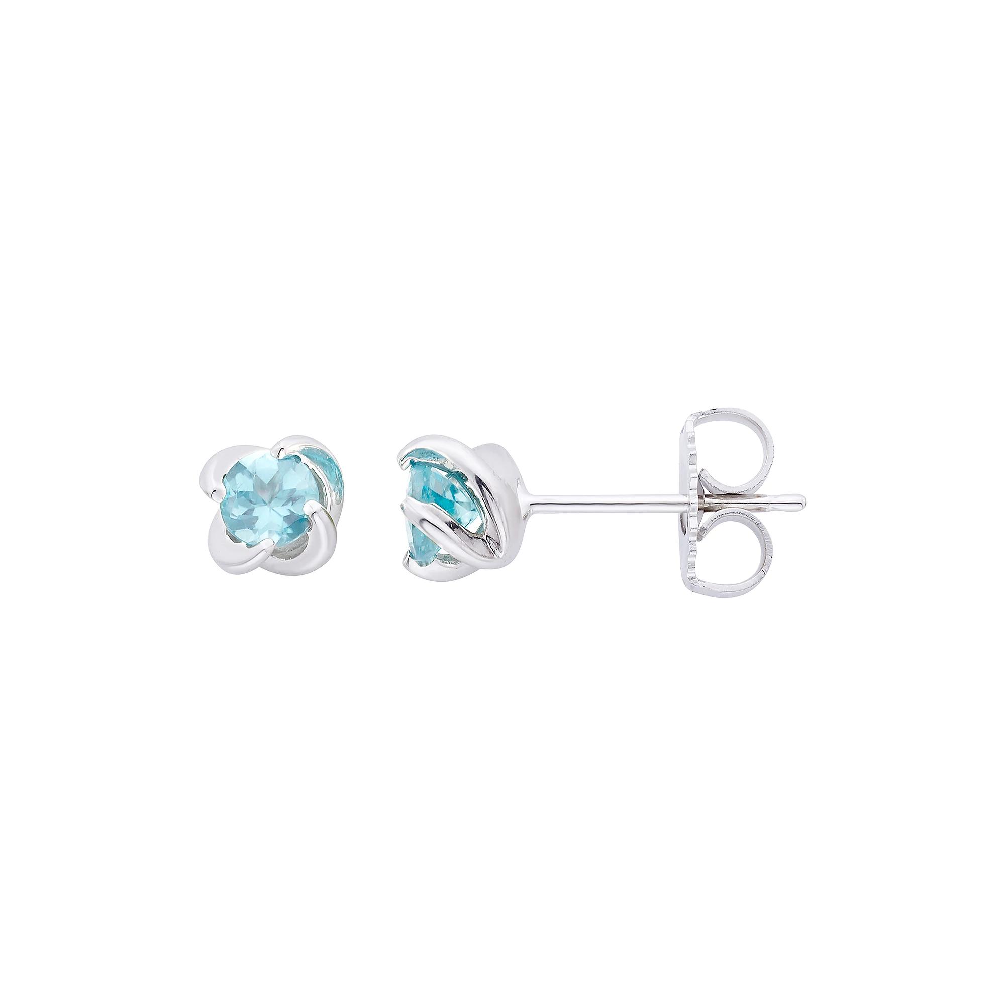 Boston Bay Diamonds Sterling Silver Birthstone Swirl Earrings, Women's, Aquamarine Product Image