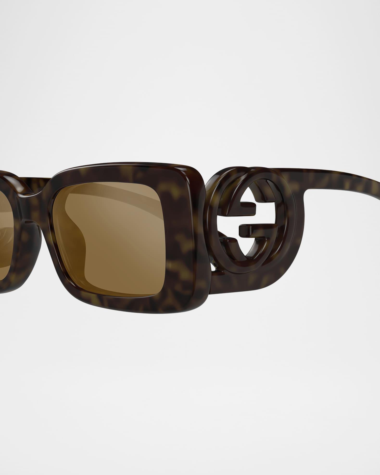 Monochrome GG Rectangle Acetate Sunglasses  Product Image