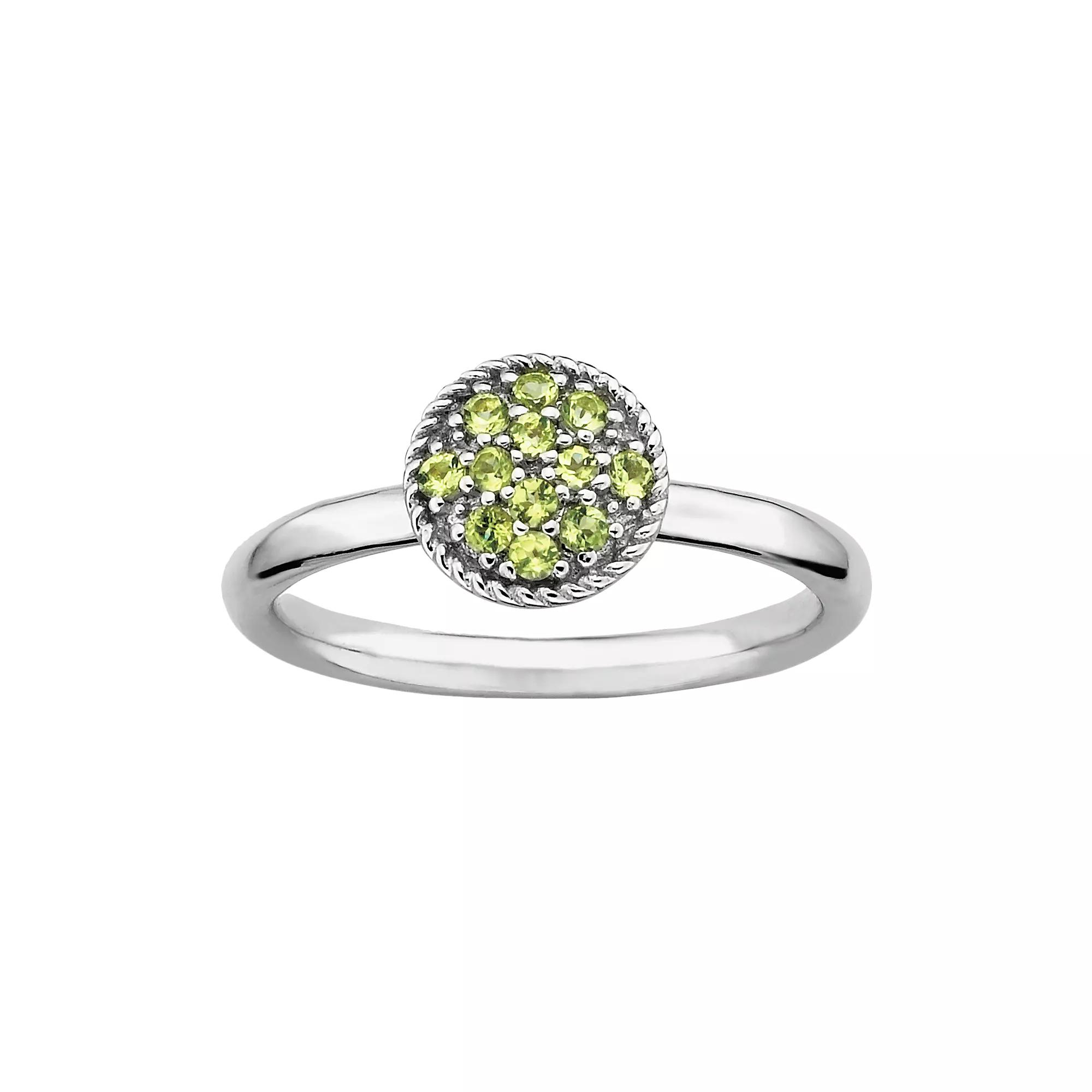 Stacks & Stones Sterling Silver Peridot Cluster Stack Ring, Women's, Size: 10 Product Image