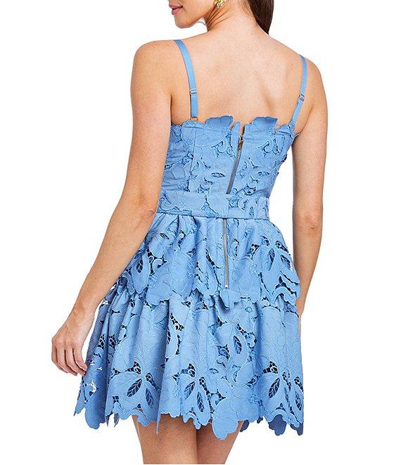 Mestiza New York Vanessa Lace Bow Square Neck Sleeveless Mini Dress Product Image