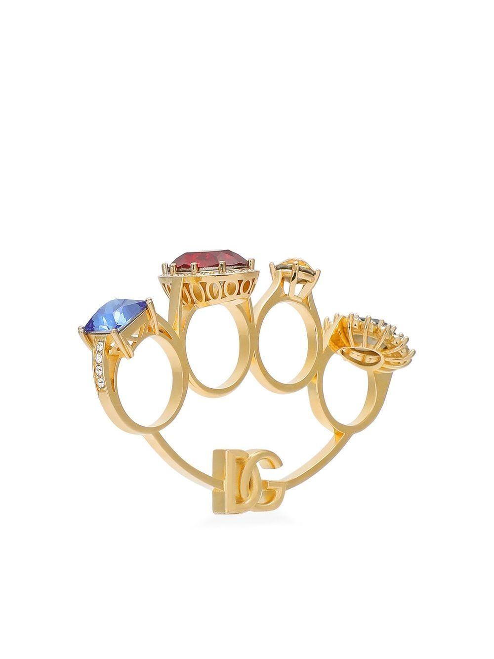 Knucklebuster rhinestone-embellished ring Product Image
