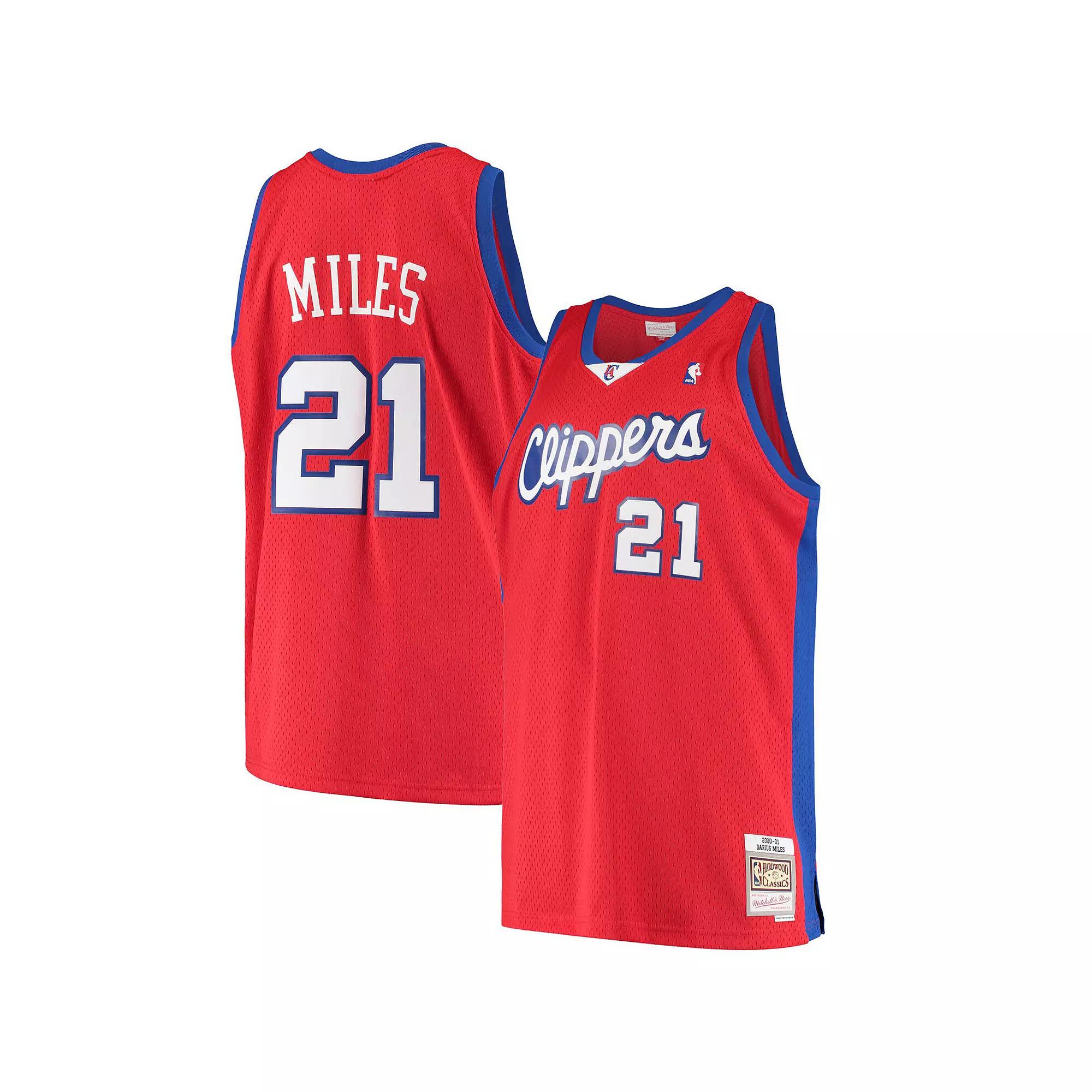 Men's Mitchell & Ness Darius Miles Red LA Clippers 2000/01 Hardwood Classics Swingman Jersey - Statement Edition, Size: Small Product Image
