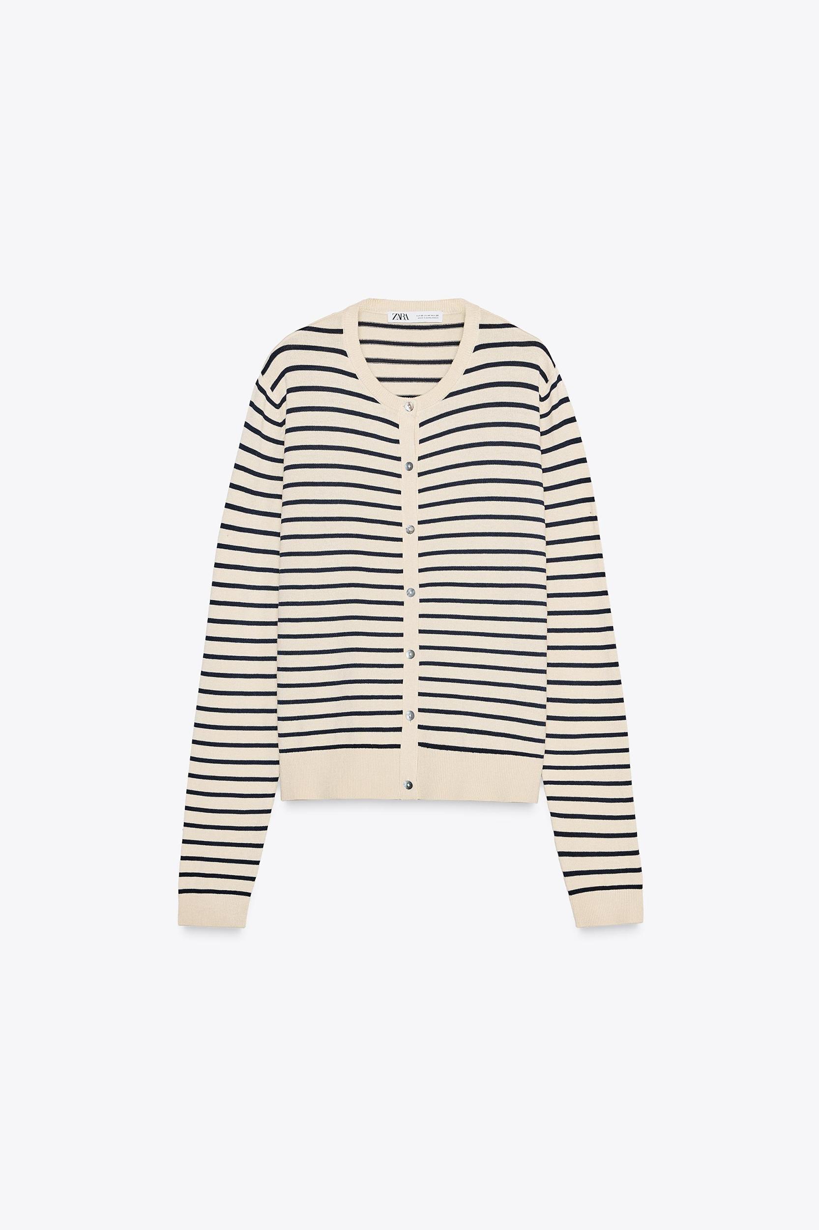 STRIPED KNIT CARDIGAN Product Image