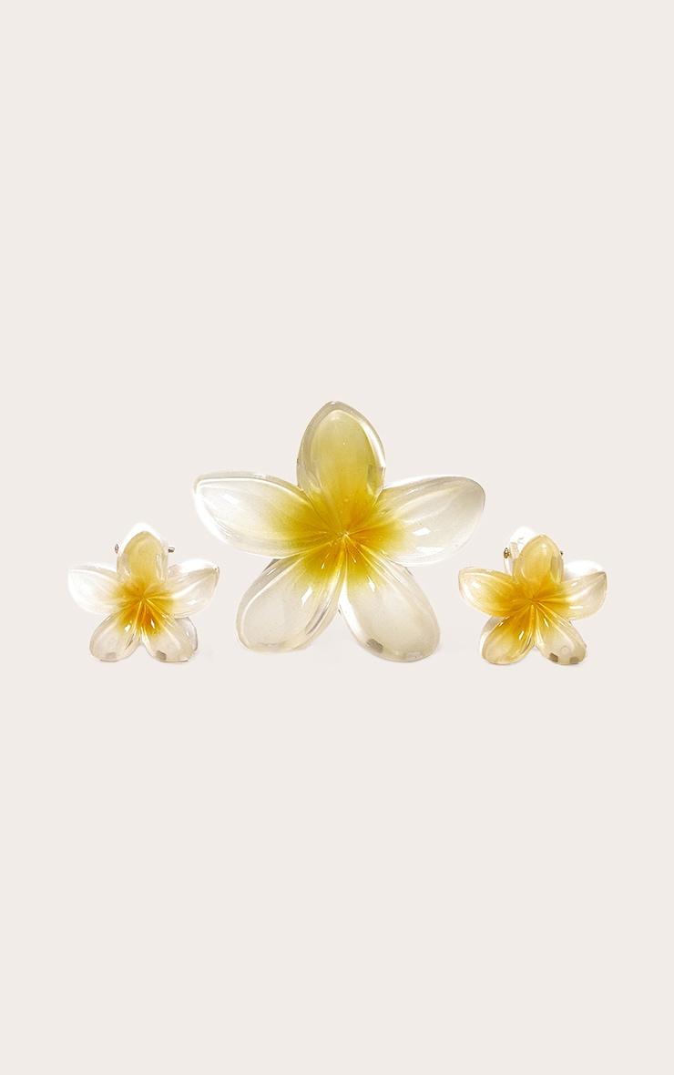 Butter Yellow Gradient Lily Flower Hair Clip Set Product Image