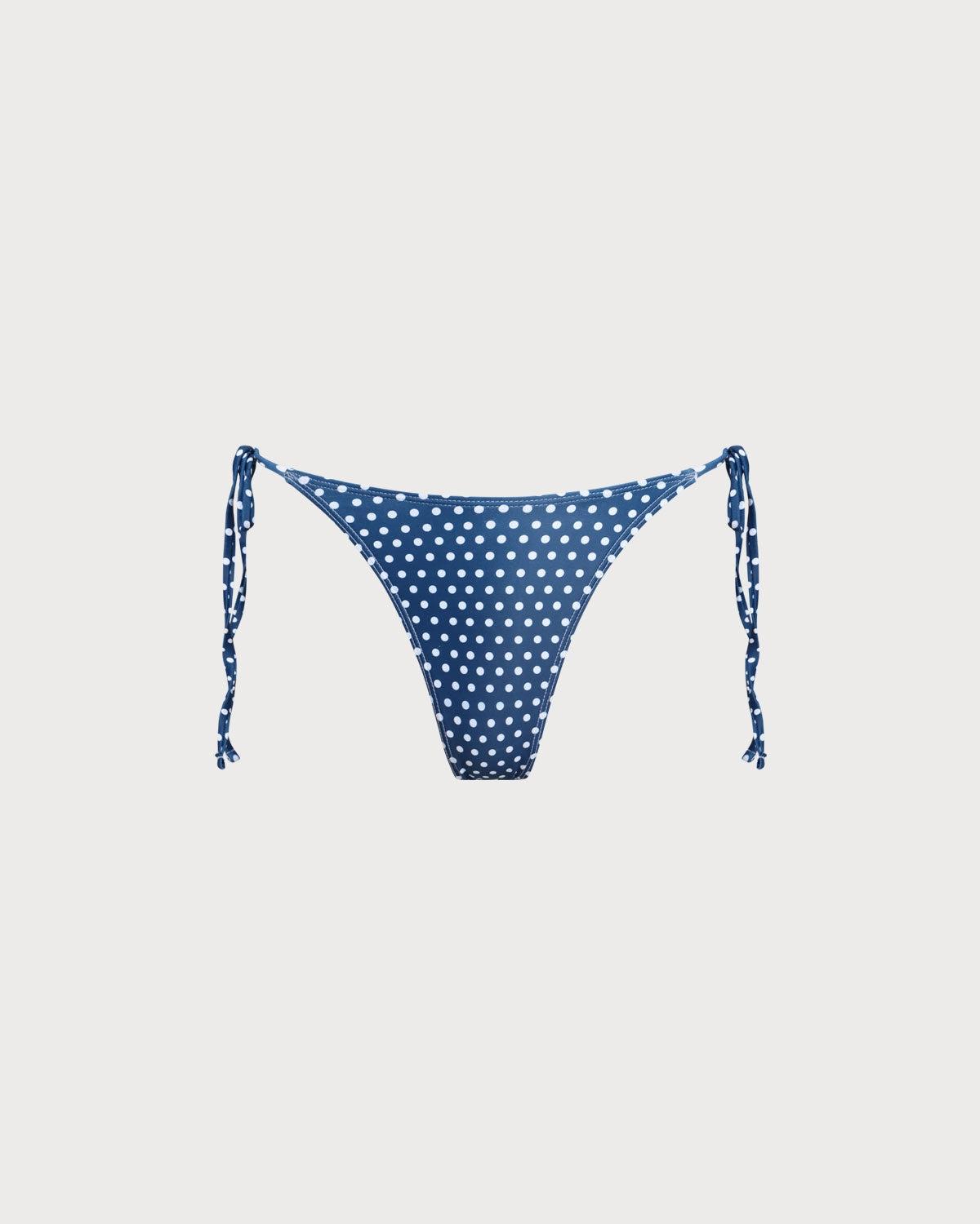 Blue Polka Dot Underwire Bikini Set Product Image