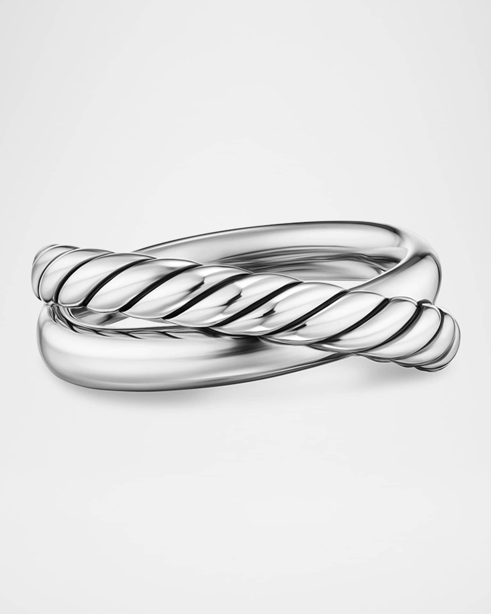 Crossover 2 Row Ring in Silver, 7.5mm Product Image