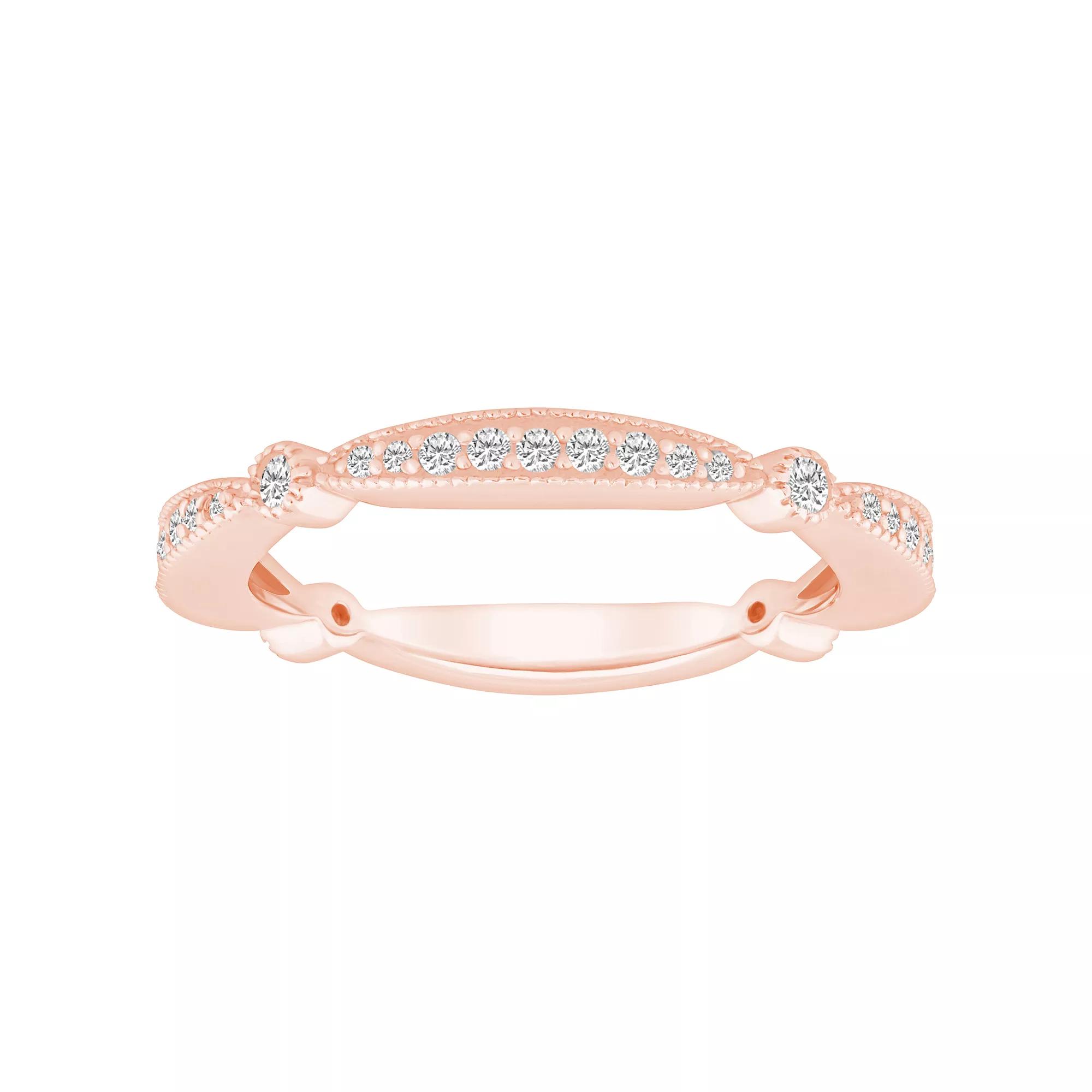 Alyson Layne 14k Gold 1/3 Carat T.W. Diamond Scalloped Wedding Band, Women's, Size: 6.50 Product Image