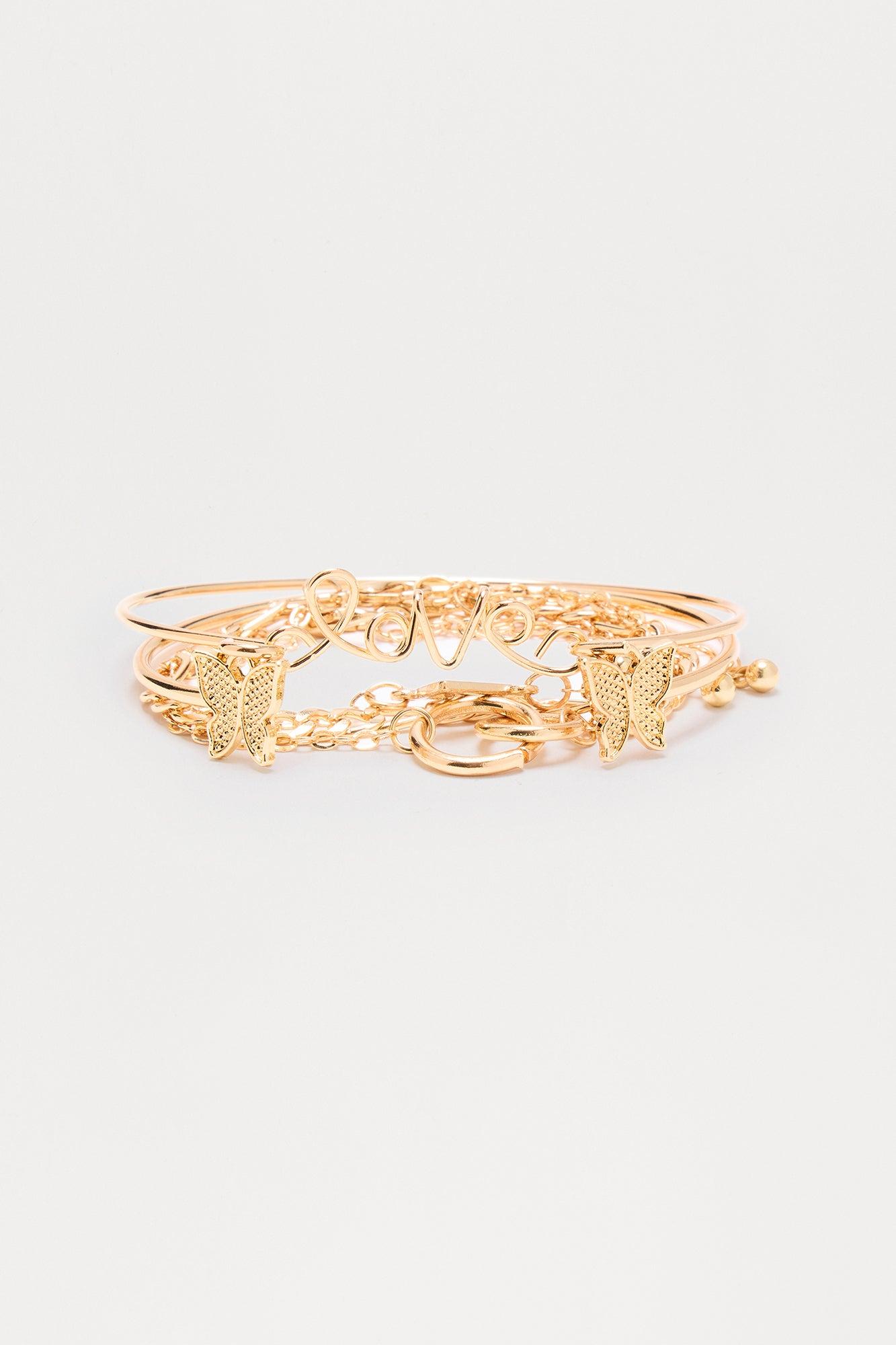 Soft Spoken 5 Piece Bracelet Set - Gold Female Product Image