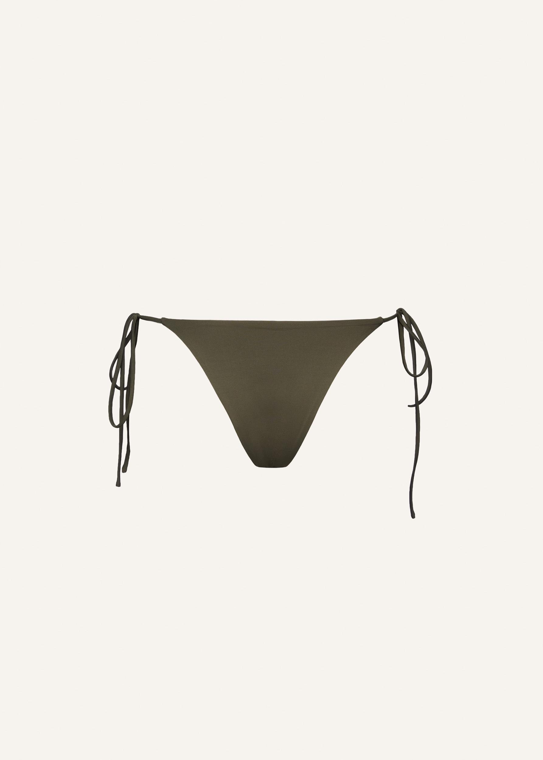 String tie swim bottom in khaki Product Image