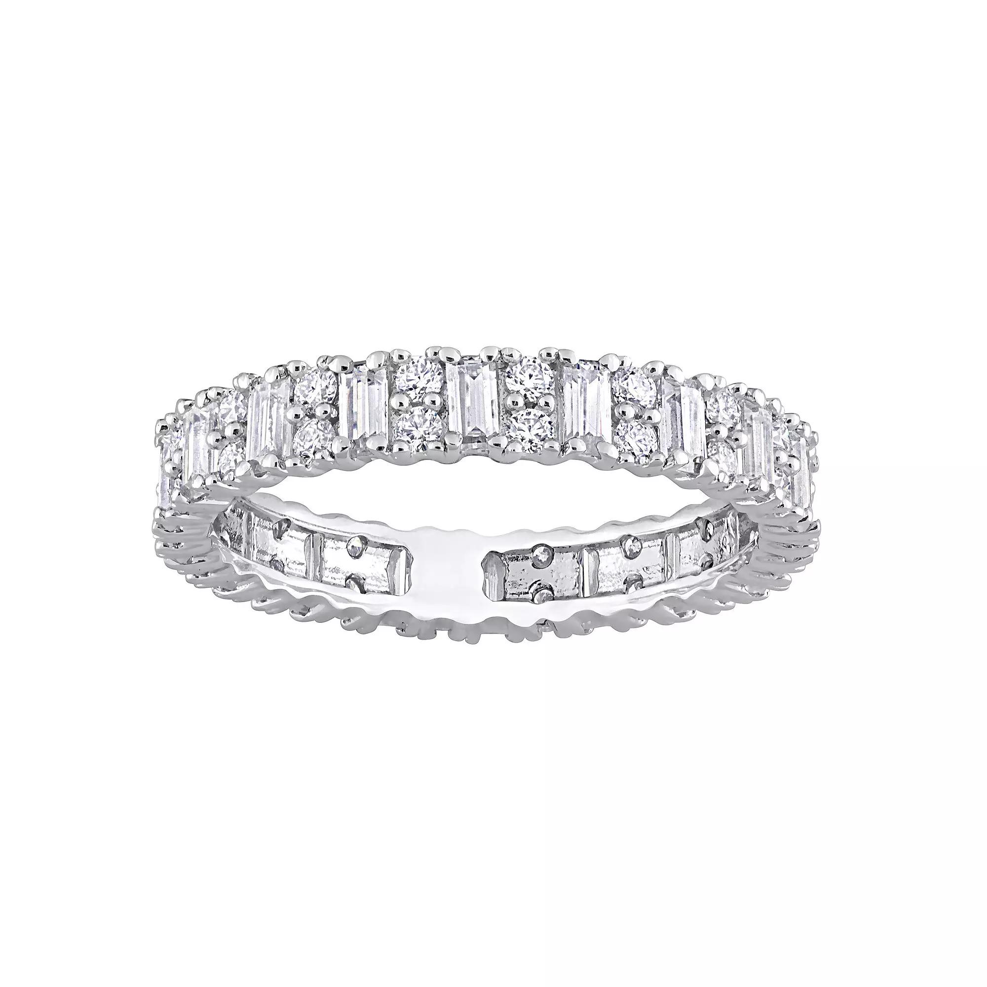 Stella Grace Sterling Silver 1 5/8 Carat T.W Lab-Created Moissanite Eternity Wedding Ring, Women's Product Image