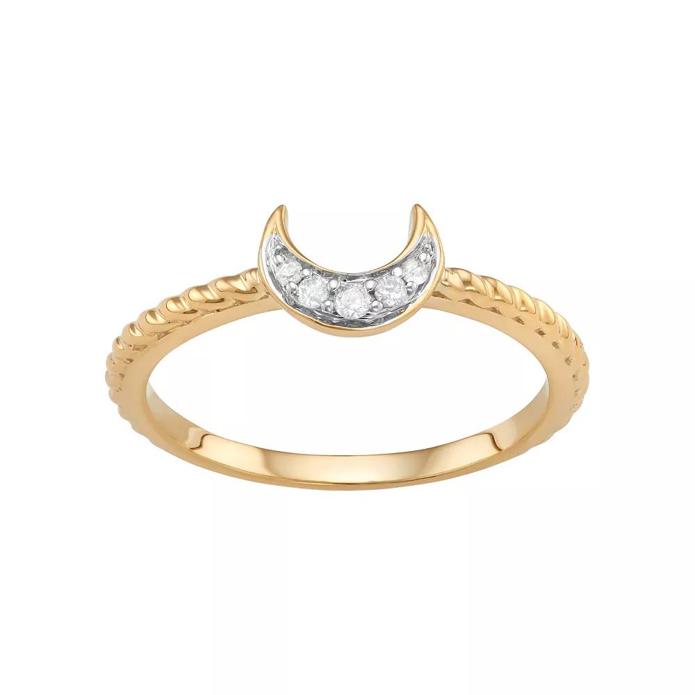 Jewelexcess Sterling Silver Diamond Accent Half Moon Ring, Women's,  Product Image