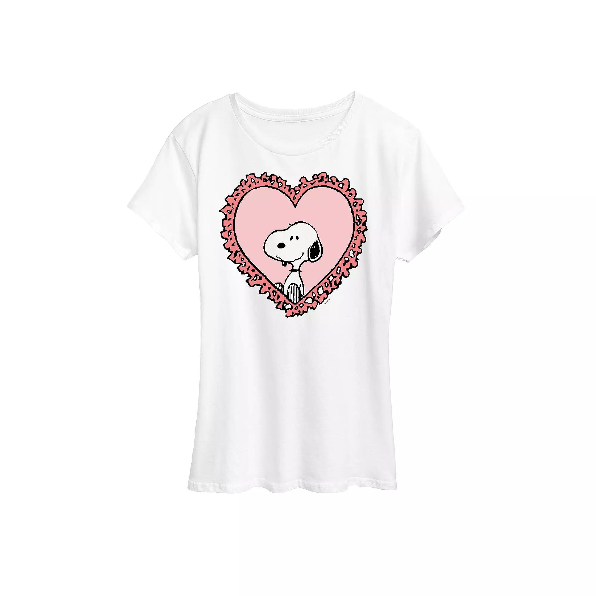 Women's Peanuts Snoopy Heart Frame Graphic Tee,  Product Image
