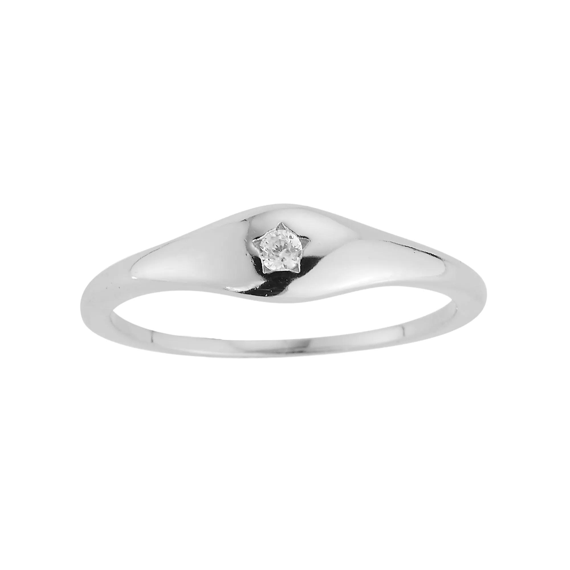 Sunkissed Sterling Sterling Silver Cubic Zirconia Star Inlay Ring, Women's, Size: 8, Silver Tone Product Image