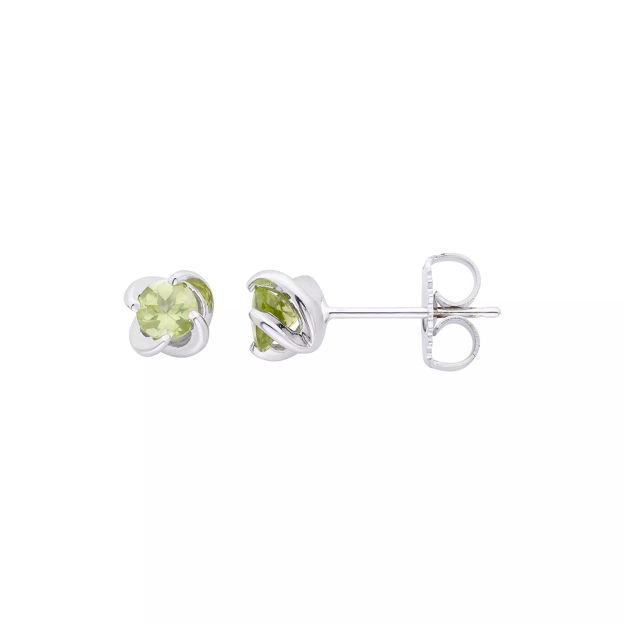 Boston Bay Diamonds Sterling Silver Birthstone Swirl Earrings, Women's, Peridot Product Image