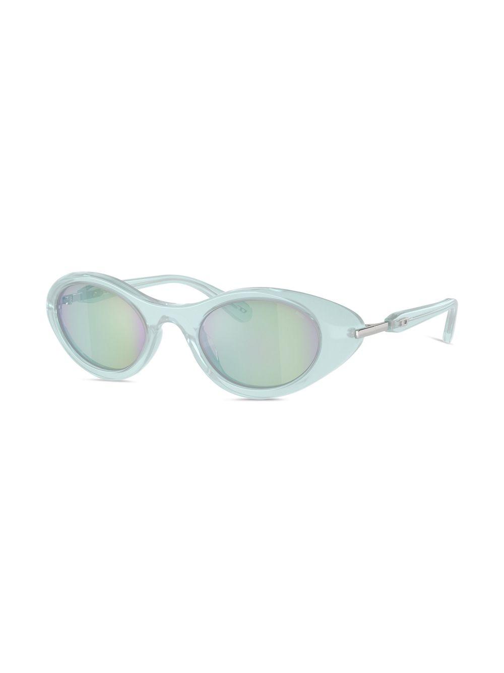 logo-plaque oval-frame sunglasses Product Image