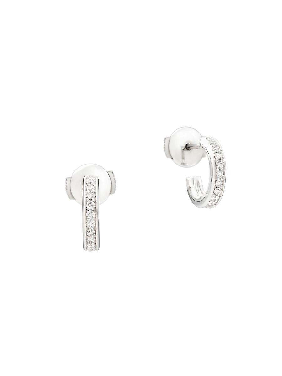 Womens Iconica 18K White Gold & Diamond Hoop Earrings Product Image