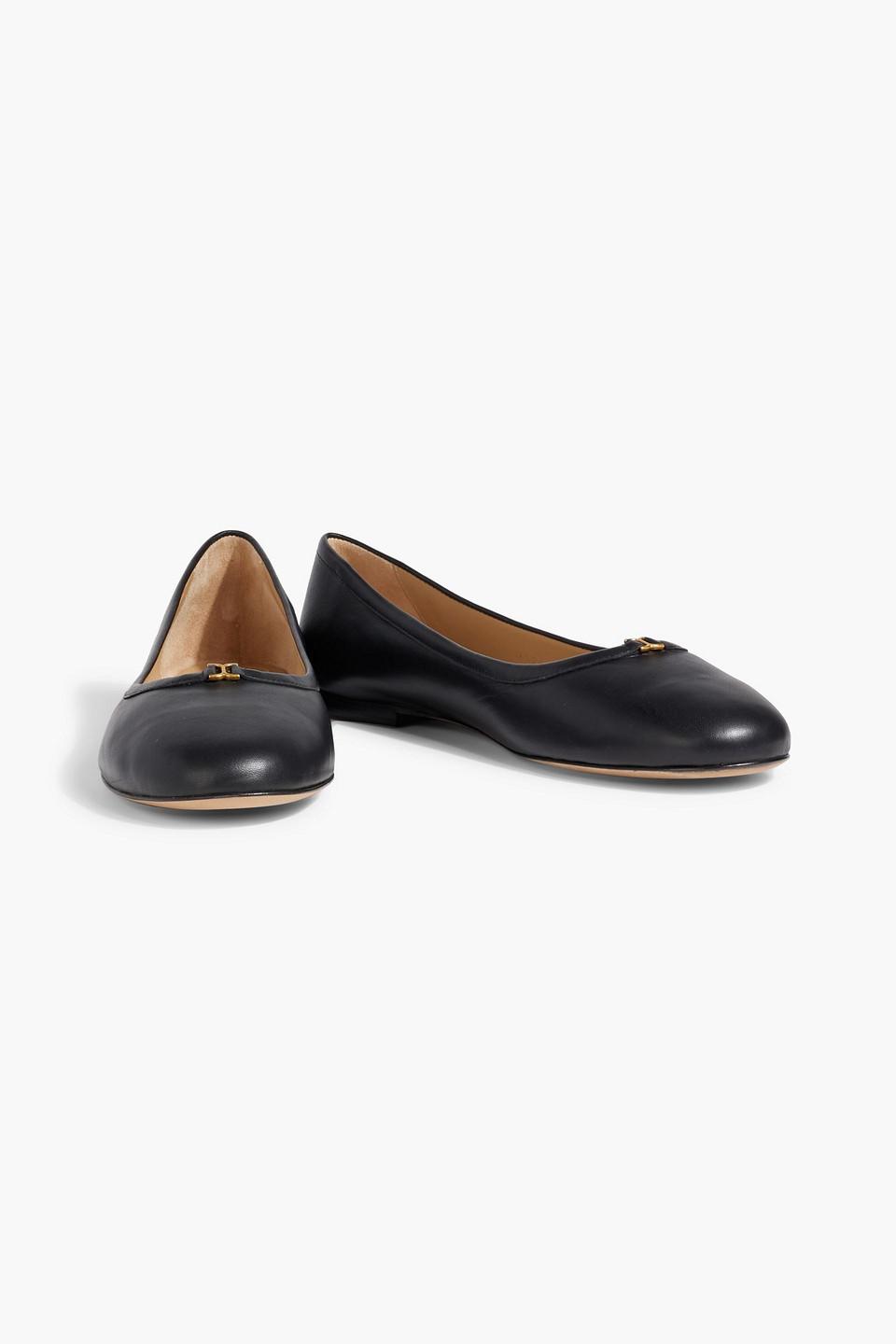 CHLOÉ Bow Detail Round Toe Flat Sole Ballerina Shoes In Black Product Image