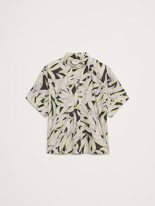 Cotton Poplin Popover Tie-Neck Top Product Image