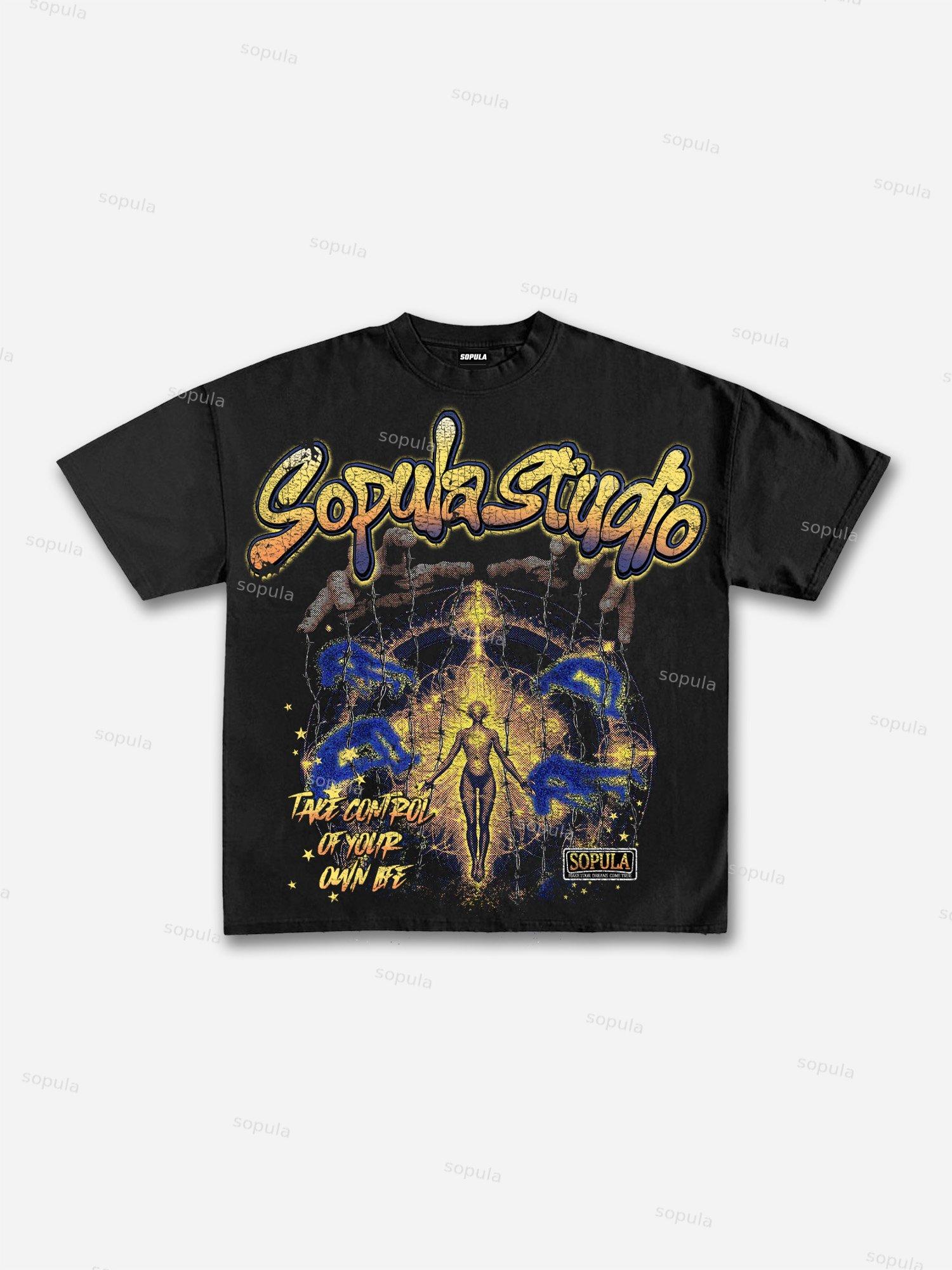 Boxer Boys Graphic Print Acid Wash T-shirt Product Image