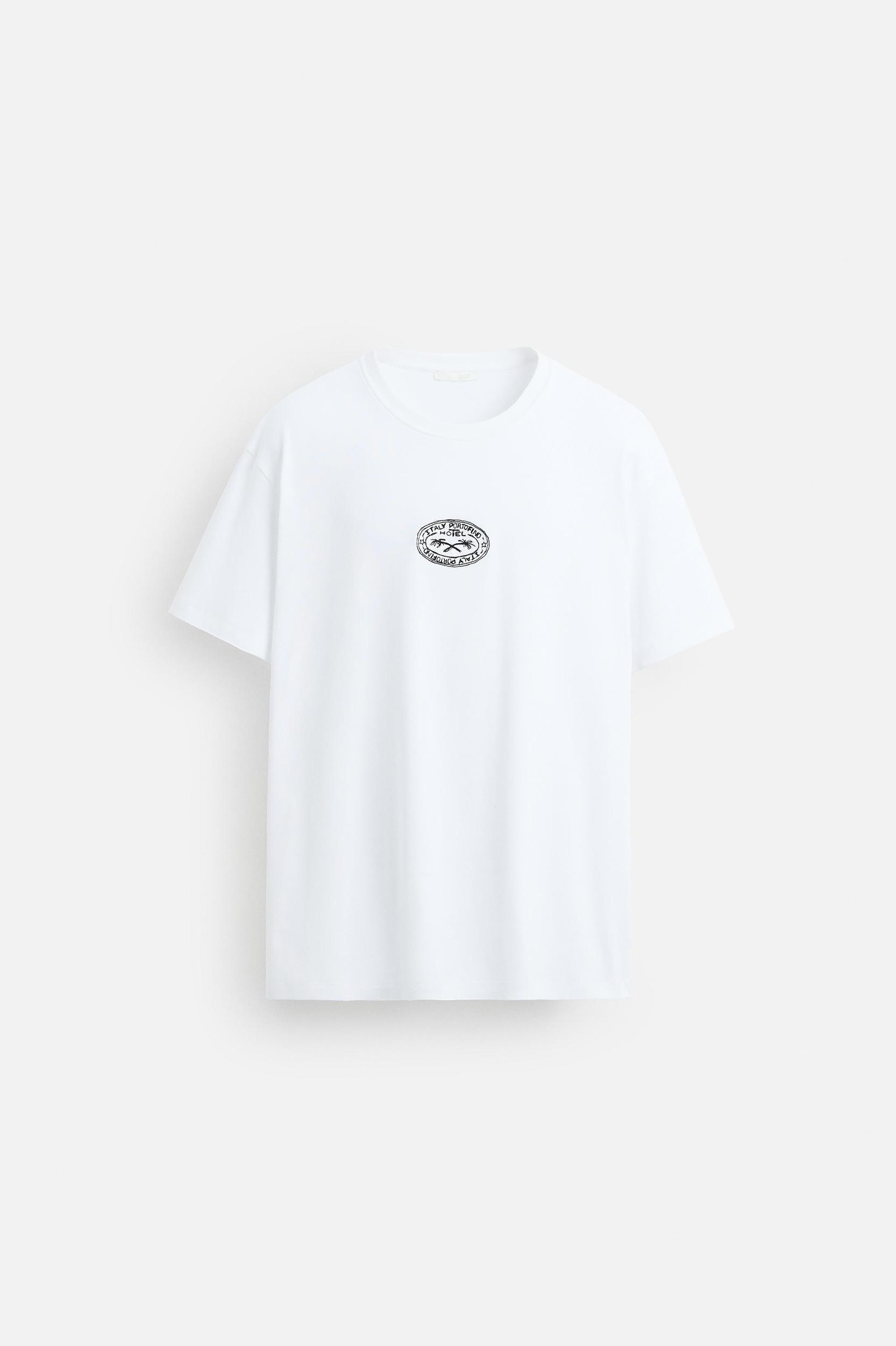 T-SHIRT WITH TONAL EMBROIDERY Product Image