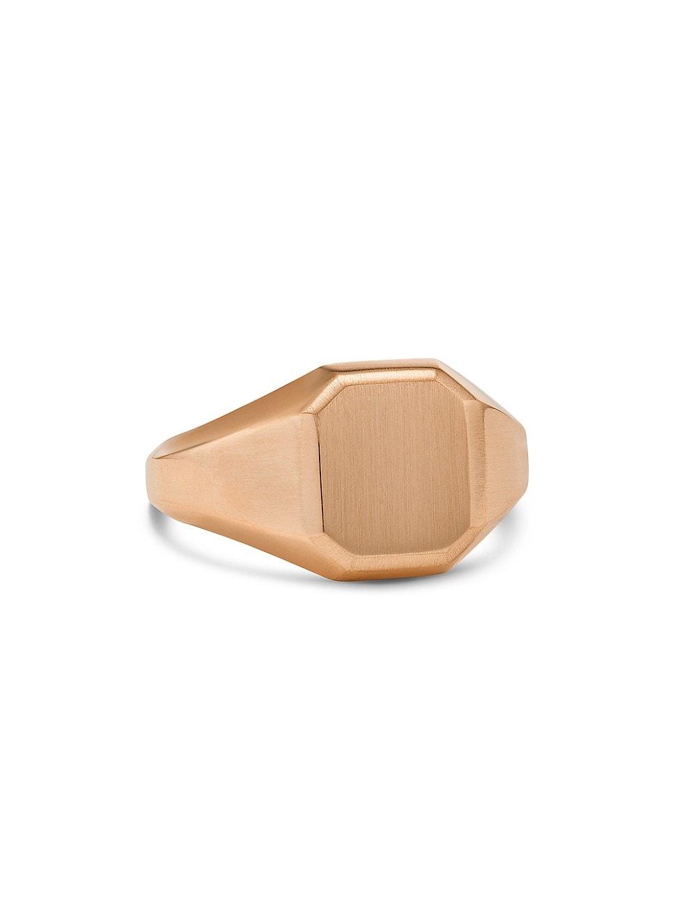 Mens Streamline Signet Ring in 18K Rose Gold, 14mm Product Image