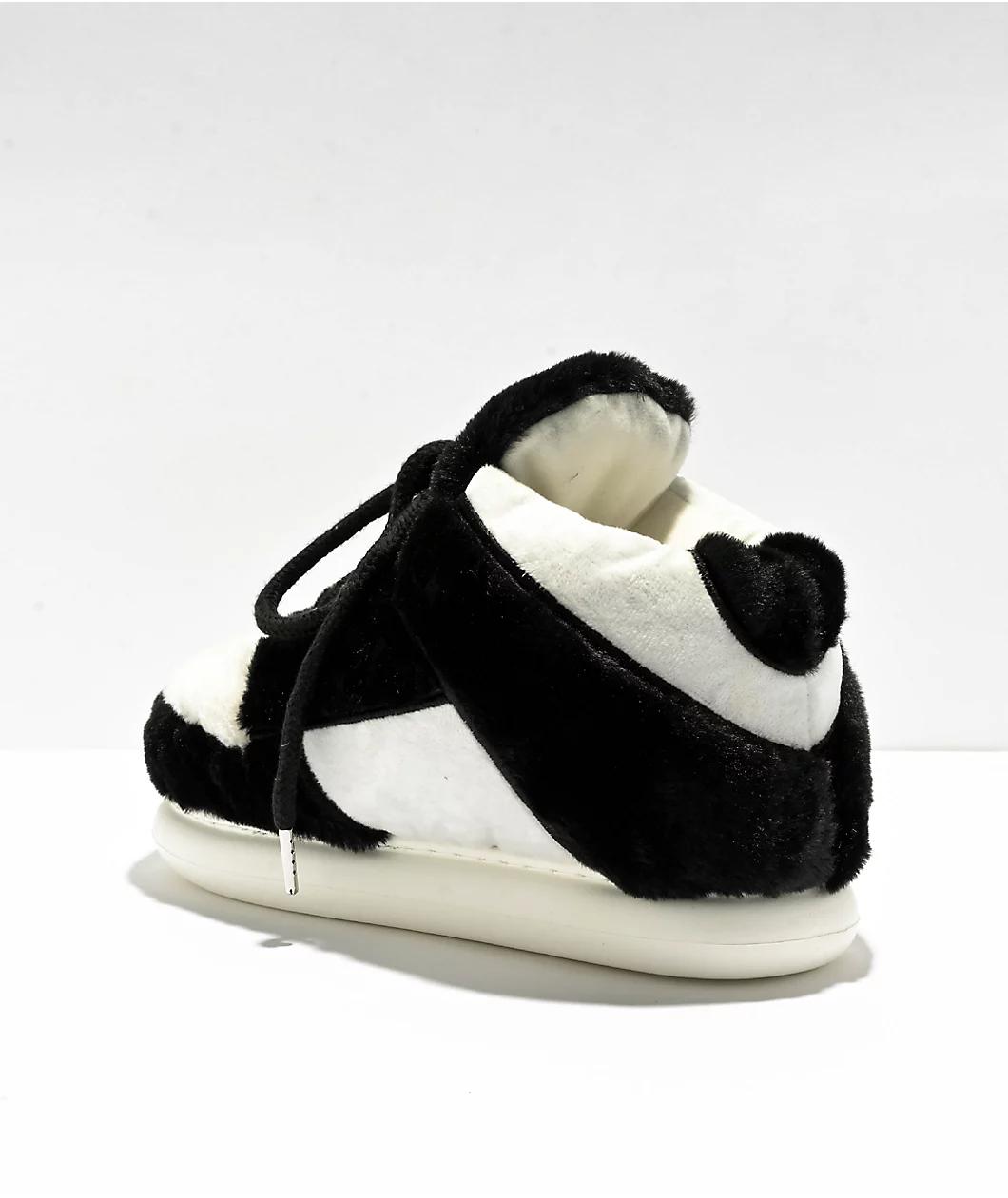 Wild Diva Slippy Black & White Sneaker Slippers Product Image