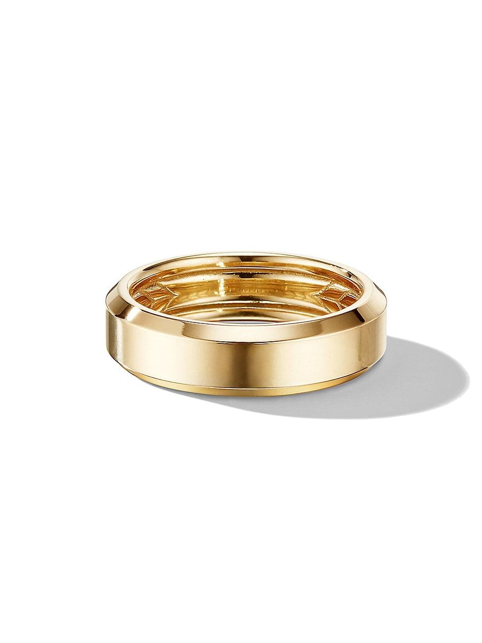 Mens Beveled Band Ring in 18K Yellow Gold, 6mm Product Image