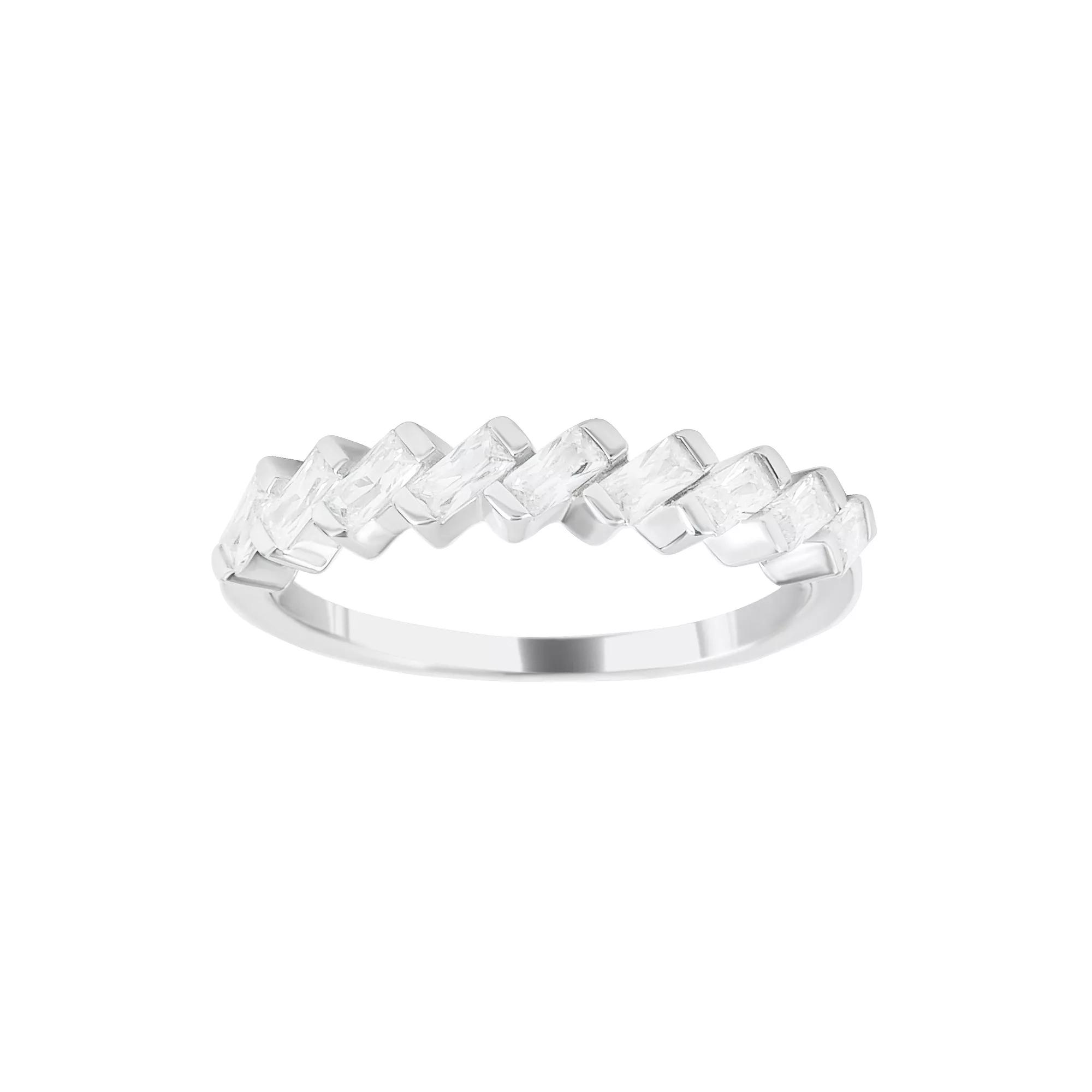 SIRI Rhodium-Plated Sterling Silver Cubic Zirconia Ring with Vintage-Inspired Filigree Design, Women's, Size: 9 Product Image