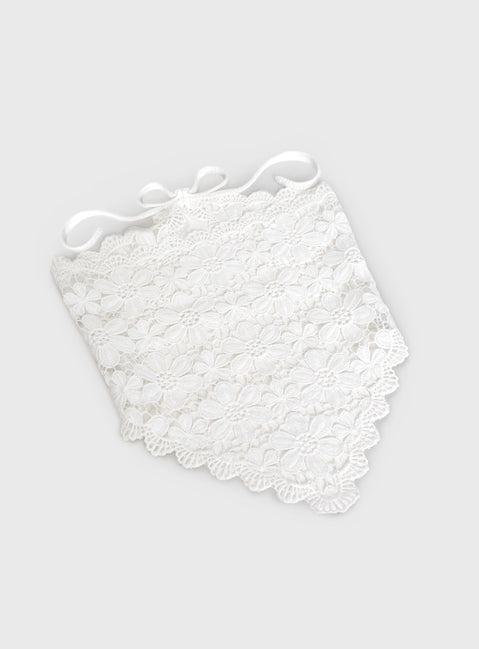 Pinot Lace Hair Scarf White Product Image
