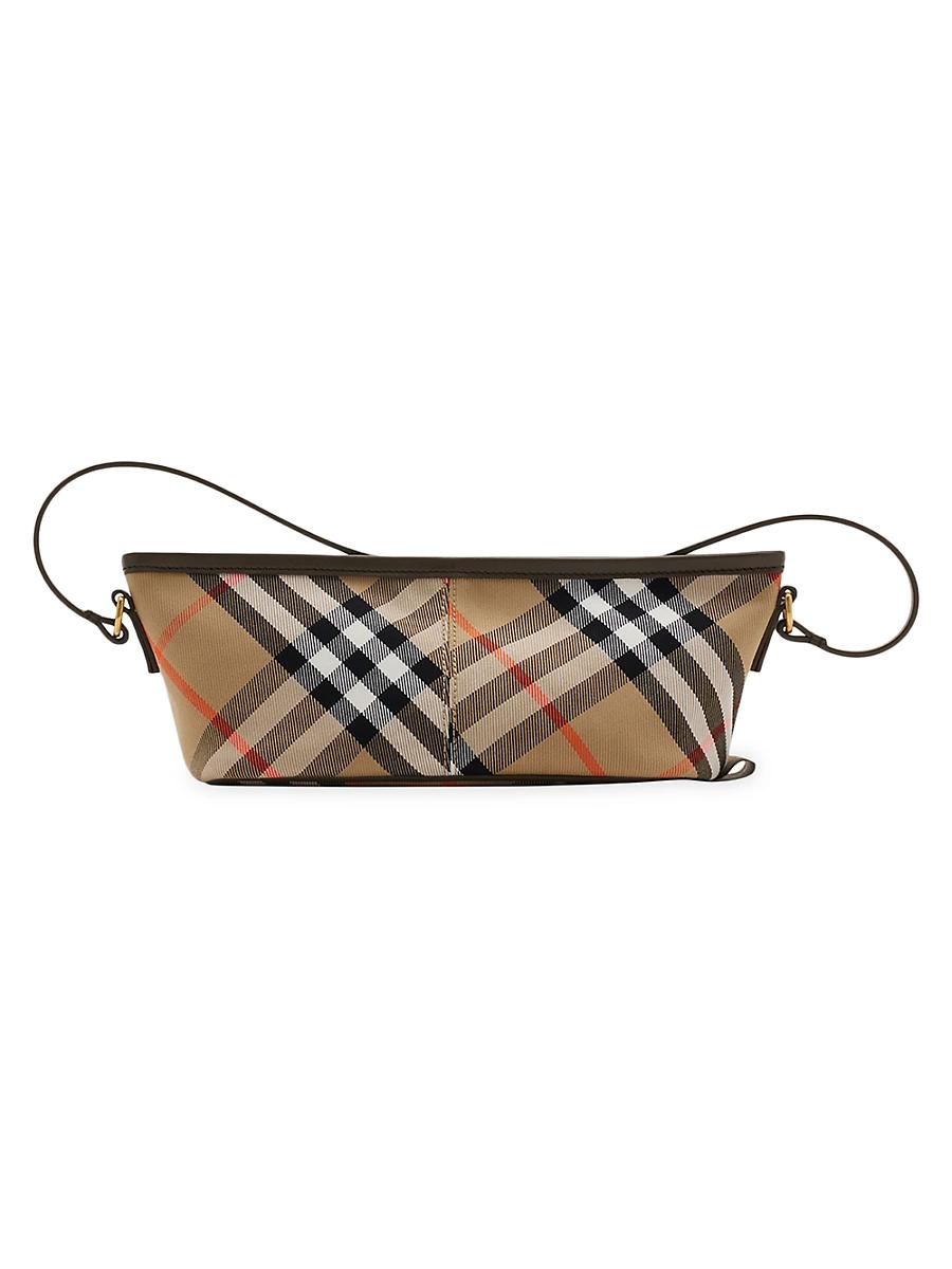 Womens Mini Check Cotton Twill Shoulder Bag Product Image