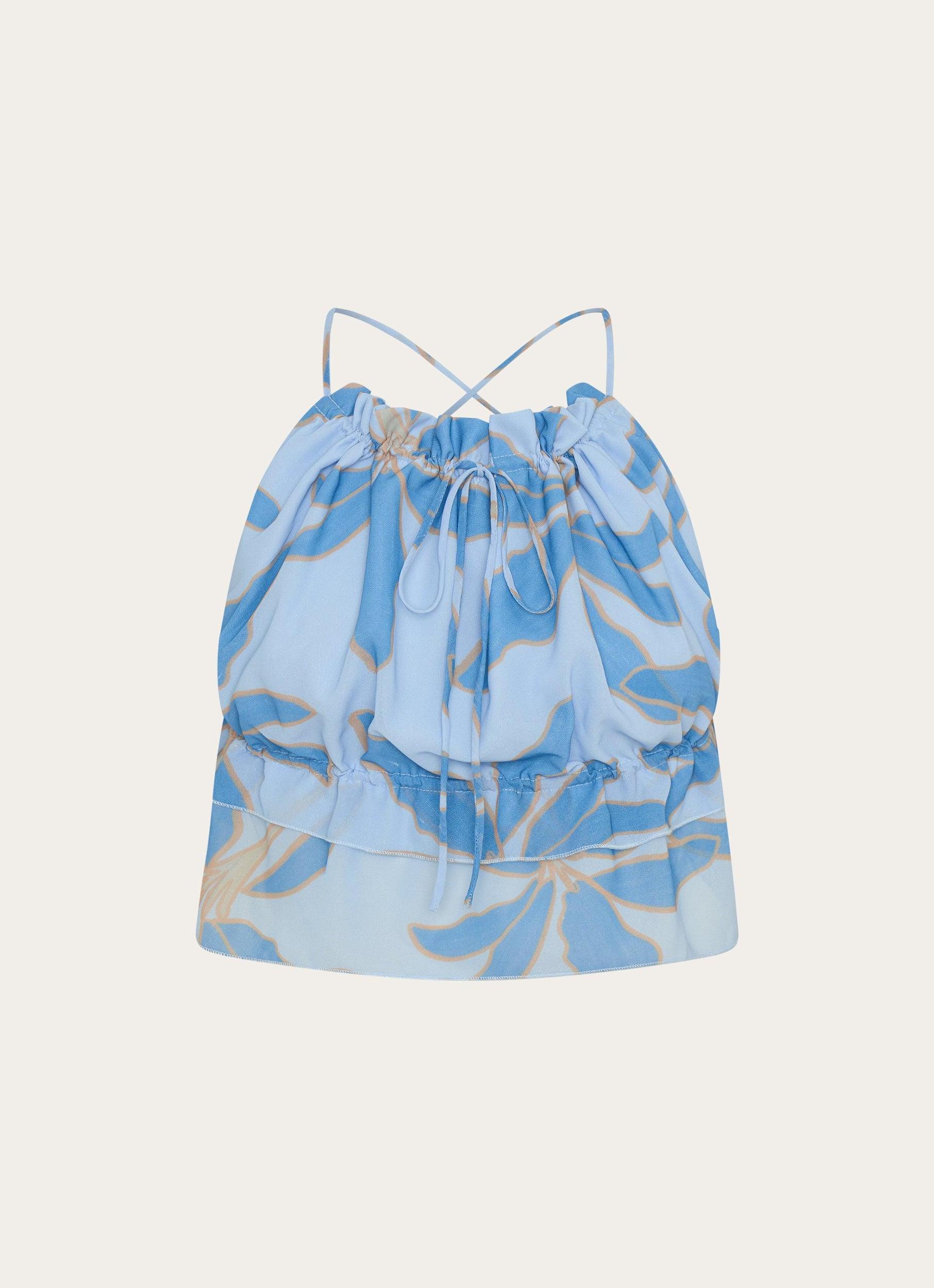 Zaya Backless Top - Opulent Blue Product Image