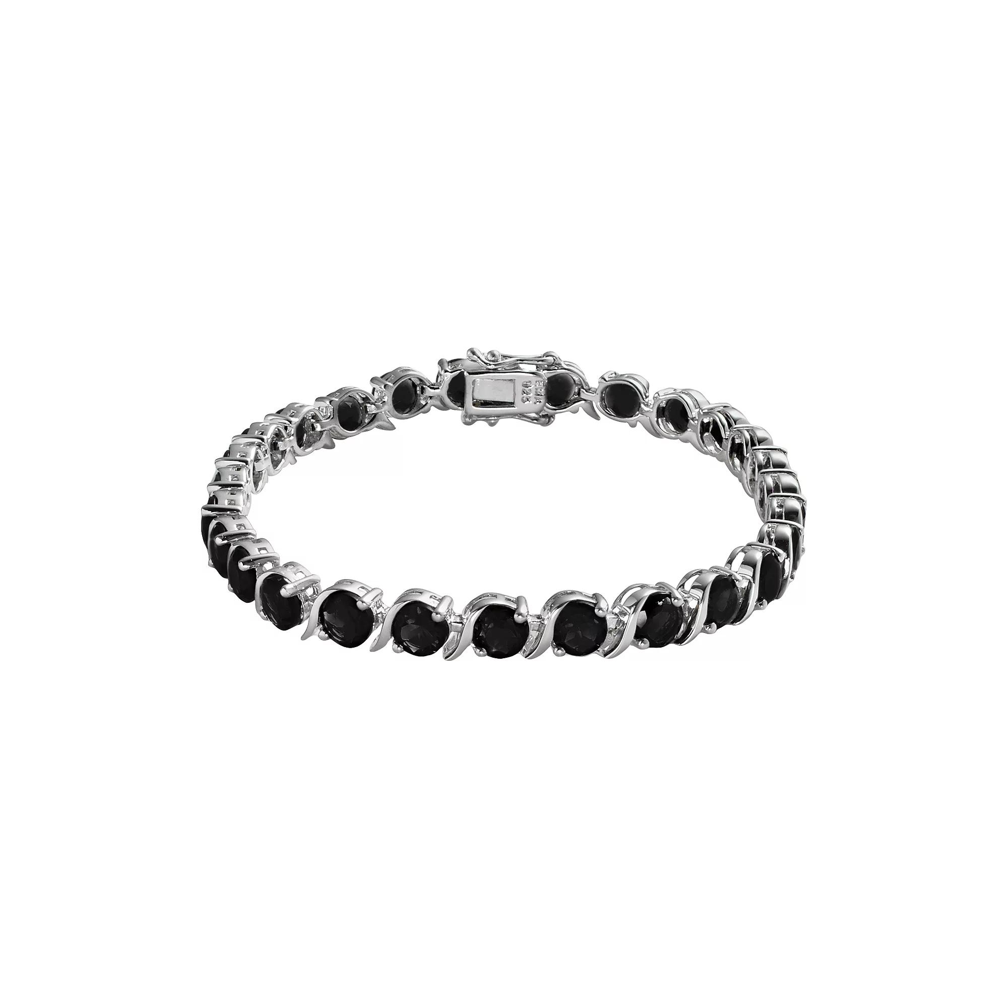 Sterling Silver Onyx Bracelet, Women's, Size: 7.5", Black Product Image