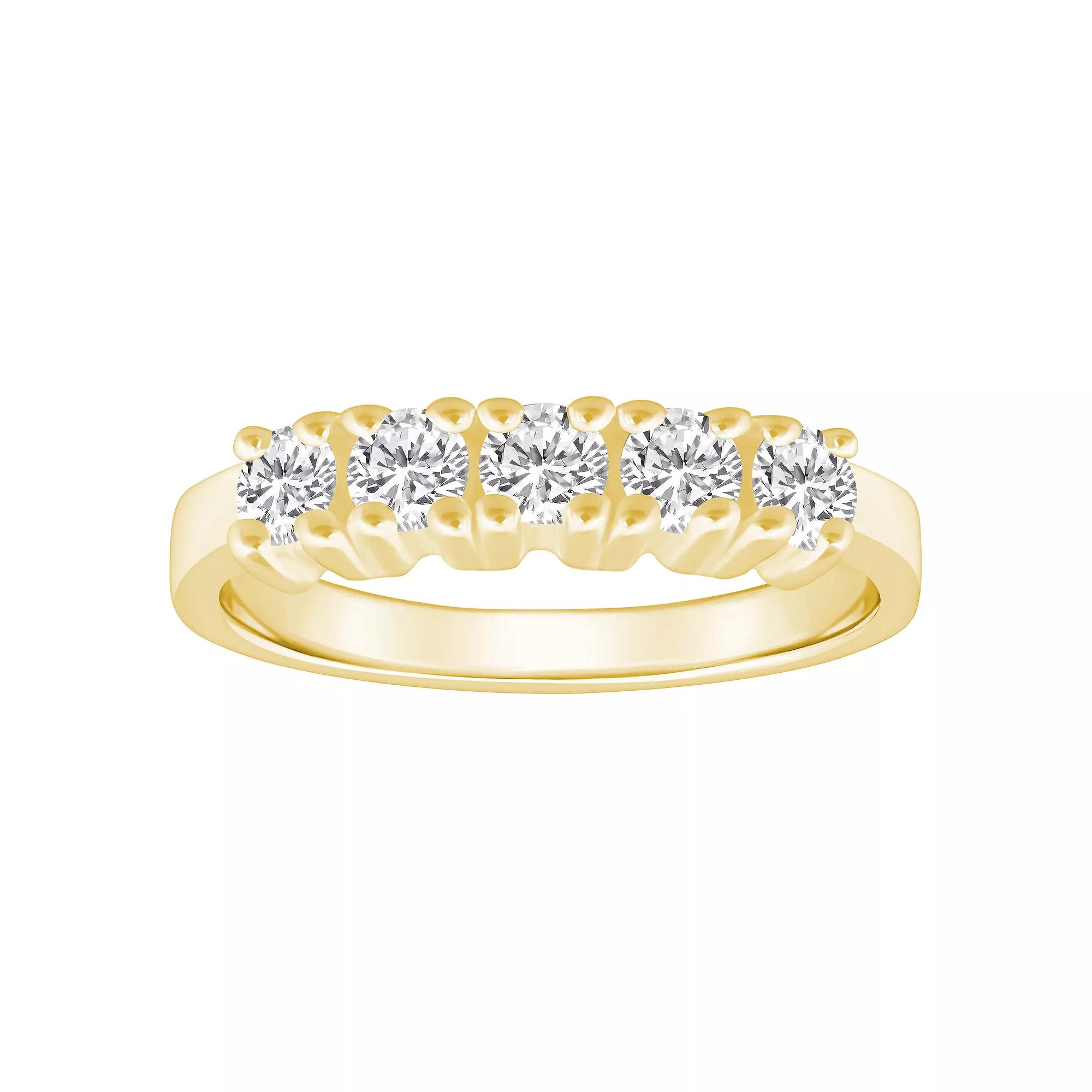 Alyson Layne 14k Gold 3/4 Carat T.W. Diamond 5-Stone Wedding Ring, Women's, Size: 6.50, Yellow Product Image