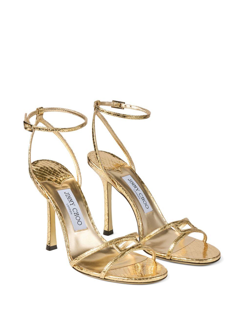 metallic heeled sandals Product Image