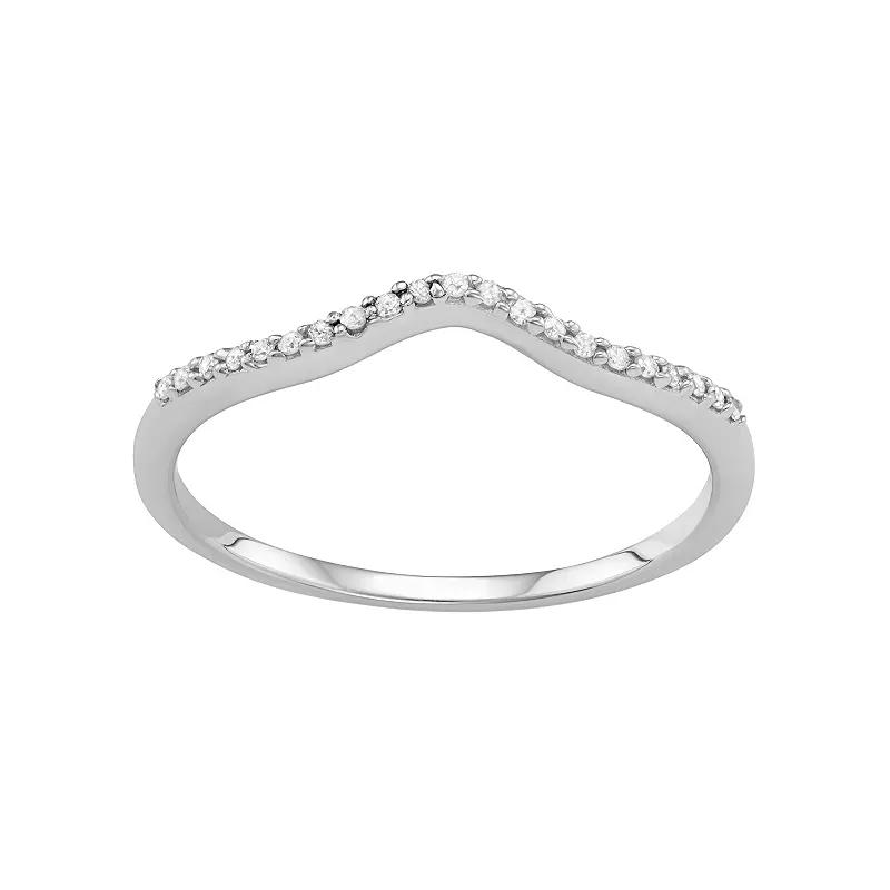 Jewelexcess Sterling Silver Diamond Accent V Ring, Women's,  Product Image