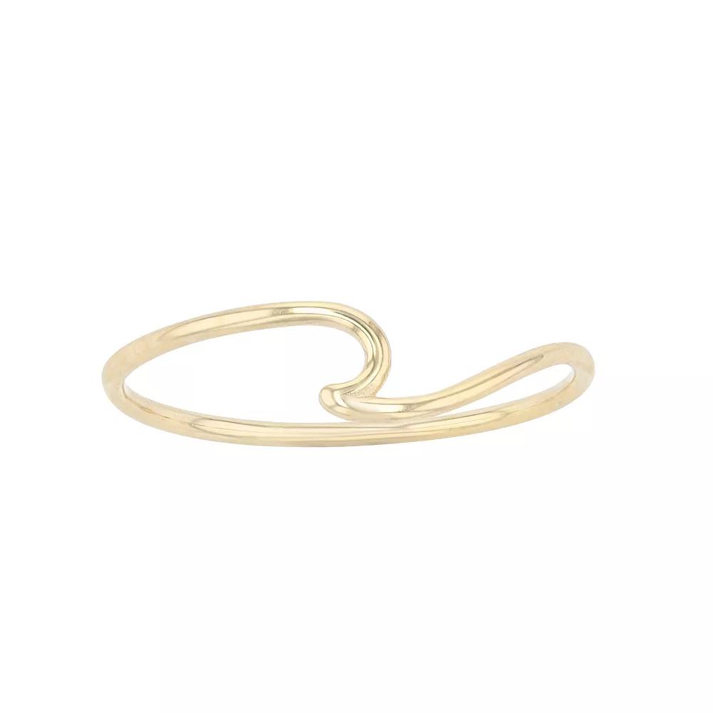 14k Gold Wave Ring, Women's, Size: 7 Product Image