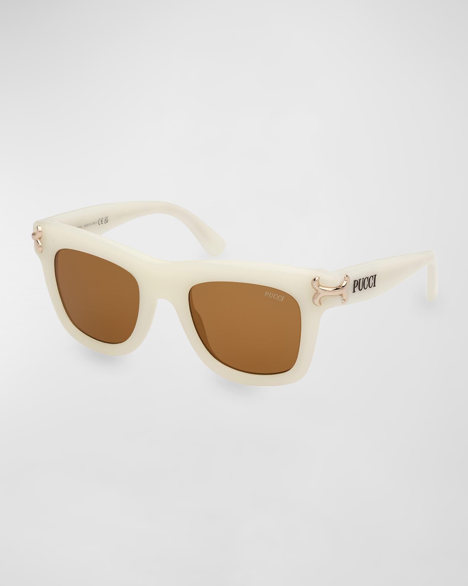 Logo Acetate Square Sunglasses  Product Image