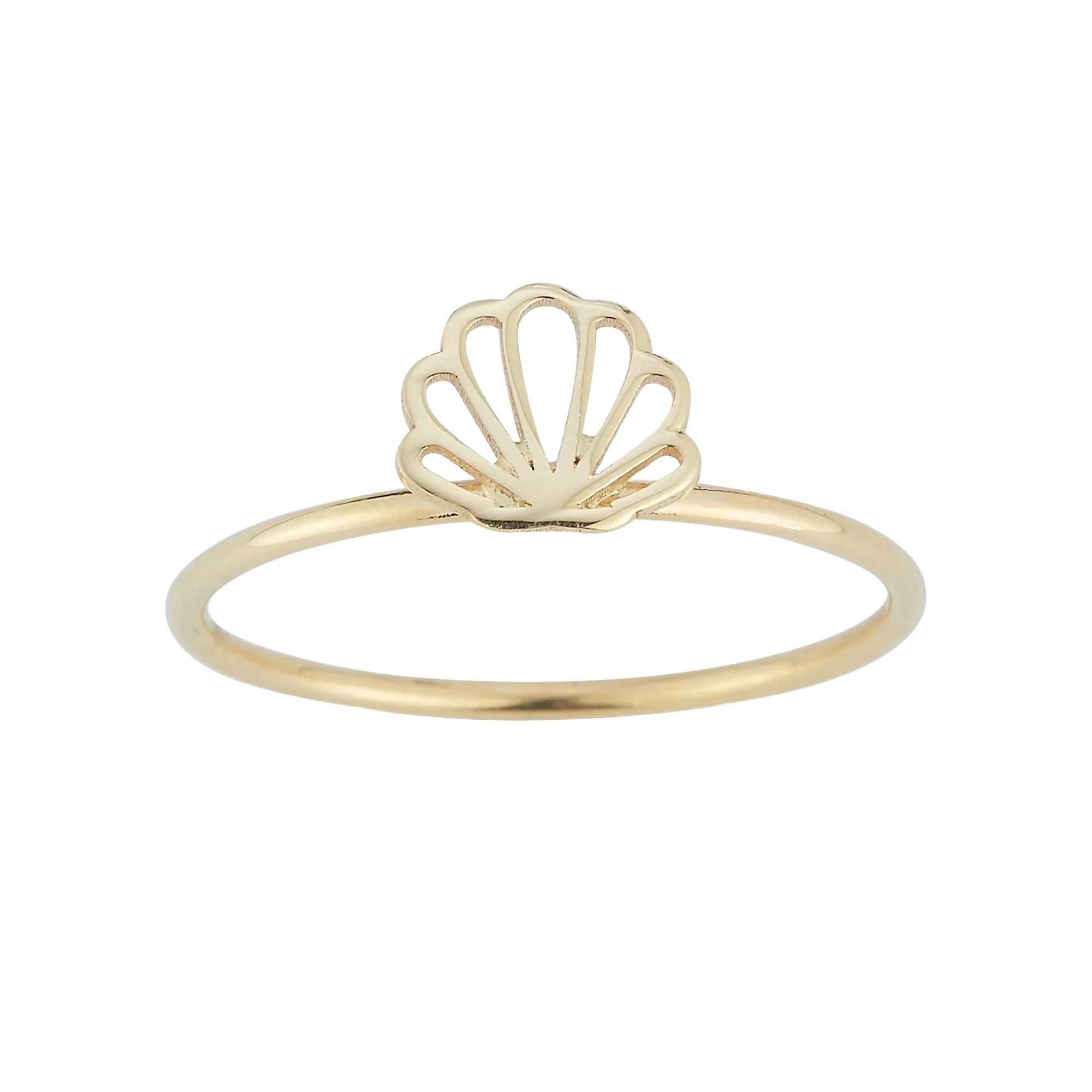 LUMINOR GOLD 14k Gold Seashell Ring, Women's, Size: 8 Product Image