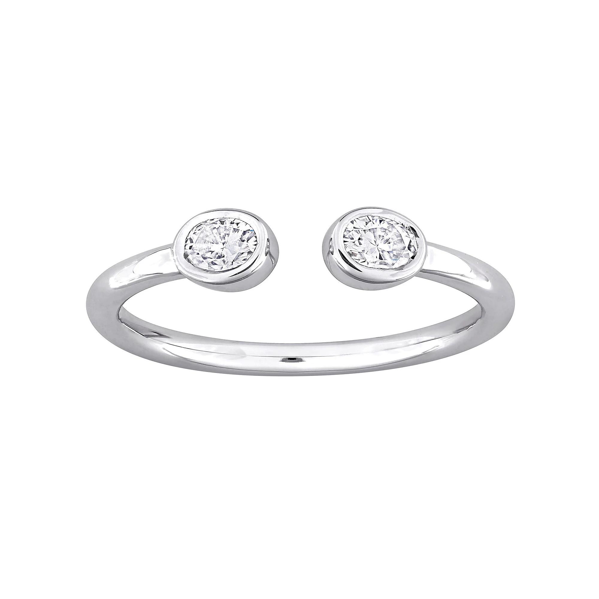 Stella Grace Sterling Silver 3/8 Carat T.W. Created Moissanite Open Ring, Women's, Size: 5 Product Image