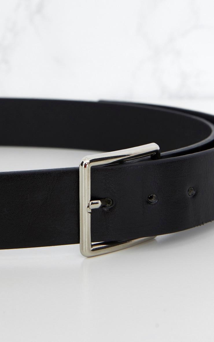 Black Basic Square Buckle Belt Product Image