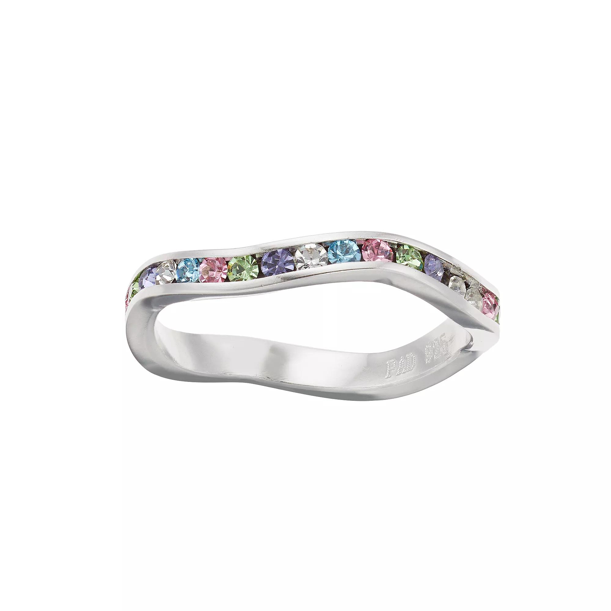 Traditions Jewelry Company Rainbow Wavy Ring with Crystals, Women's,  Product Image